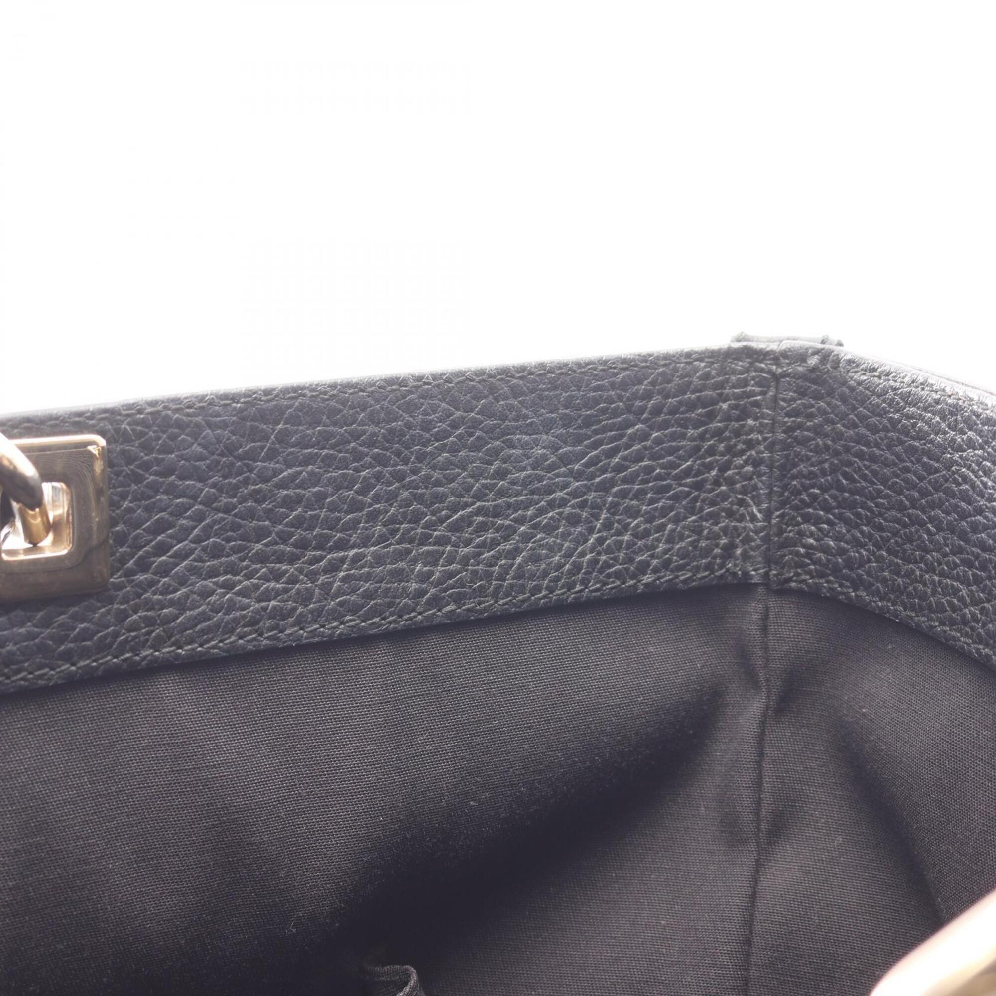 Gucci Black Nylon Leather Handbag Tote Bag (Pre-Owned)