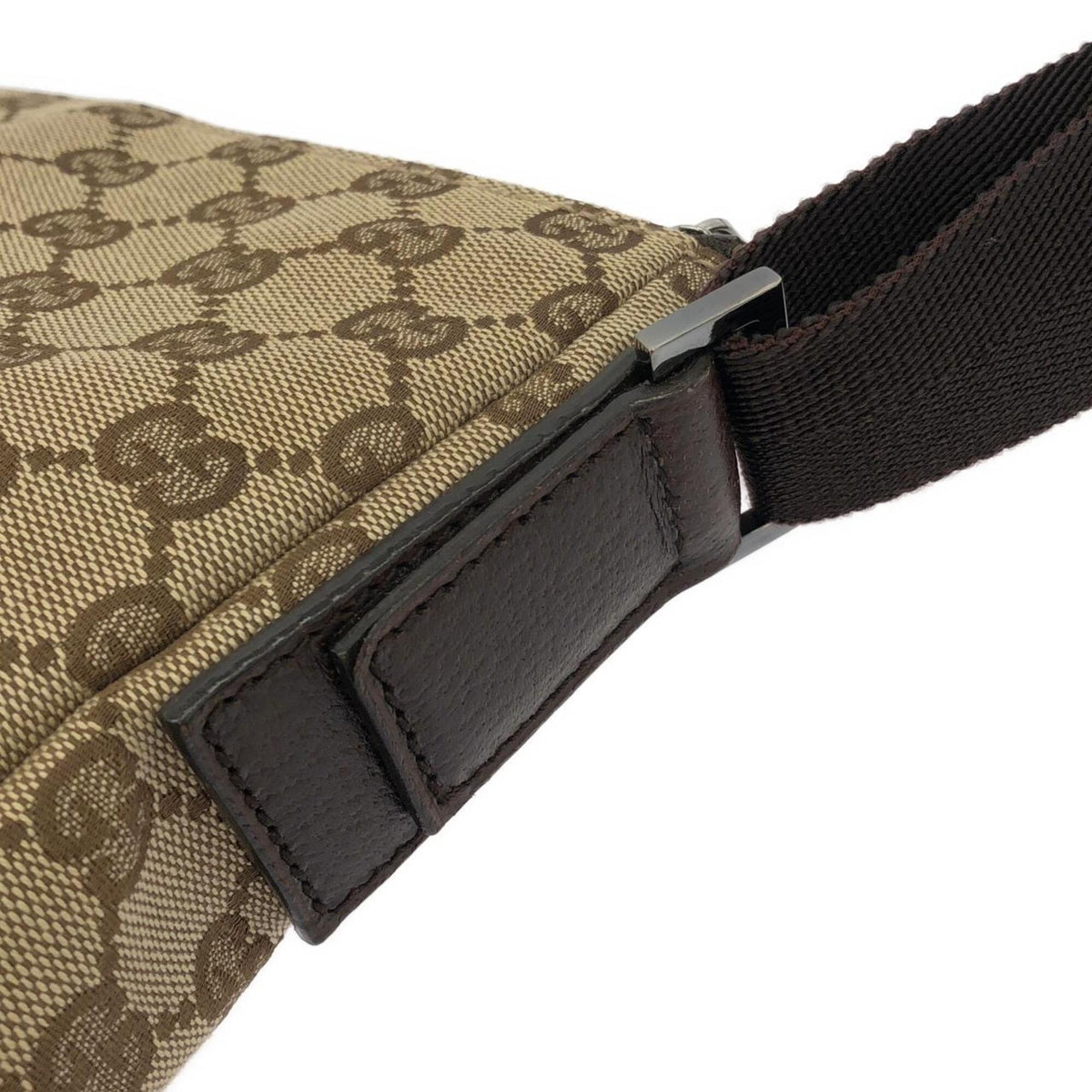 Gucci Beige Dark Brown Gg Canvas Shoulder Bag (Pre-Owned)