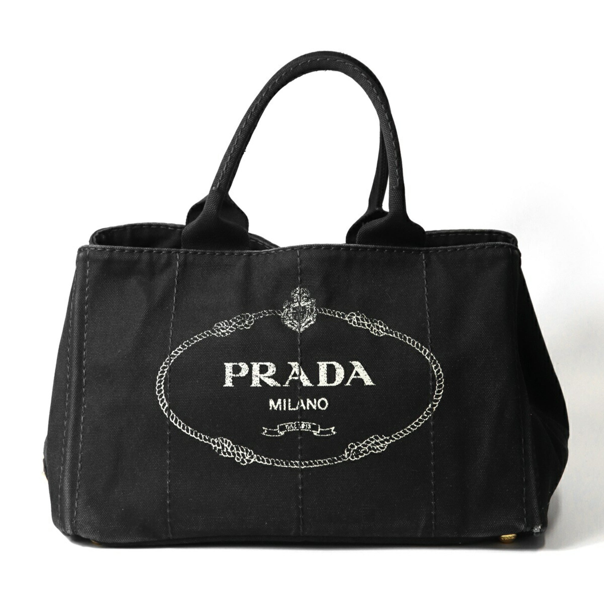 Prada Black Canvas Tote Bag (Pre-Owned)