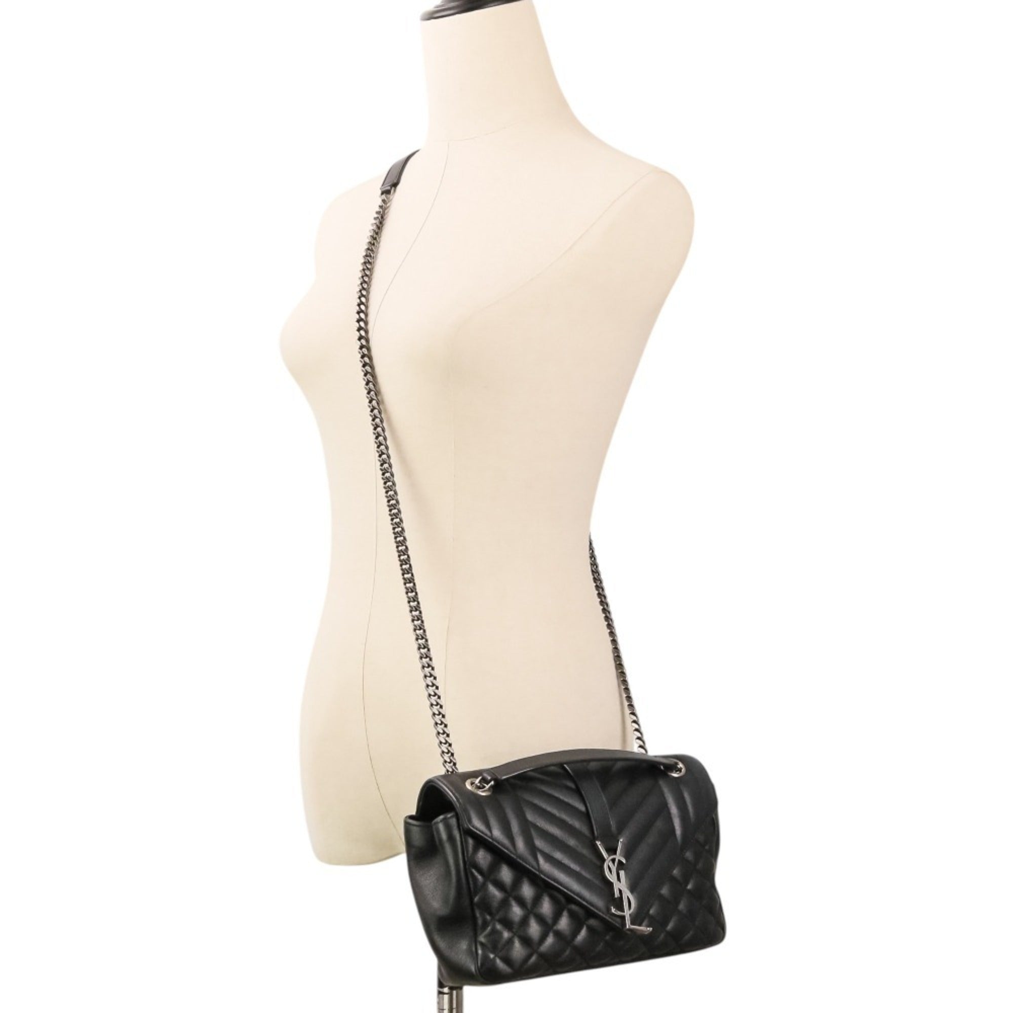 Yves Saint Laurent Black Leather Shoulder Bag (Pre-Owned)