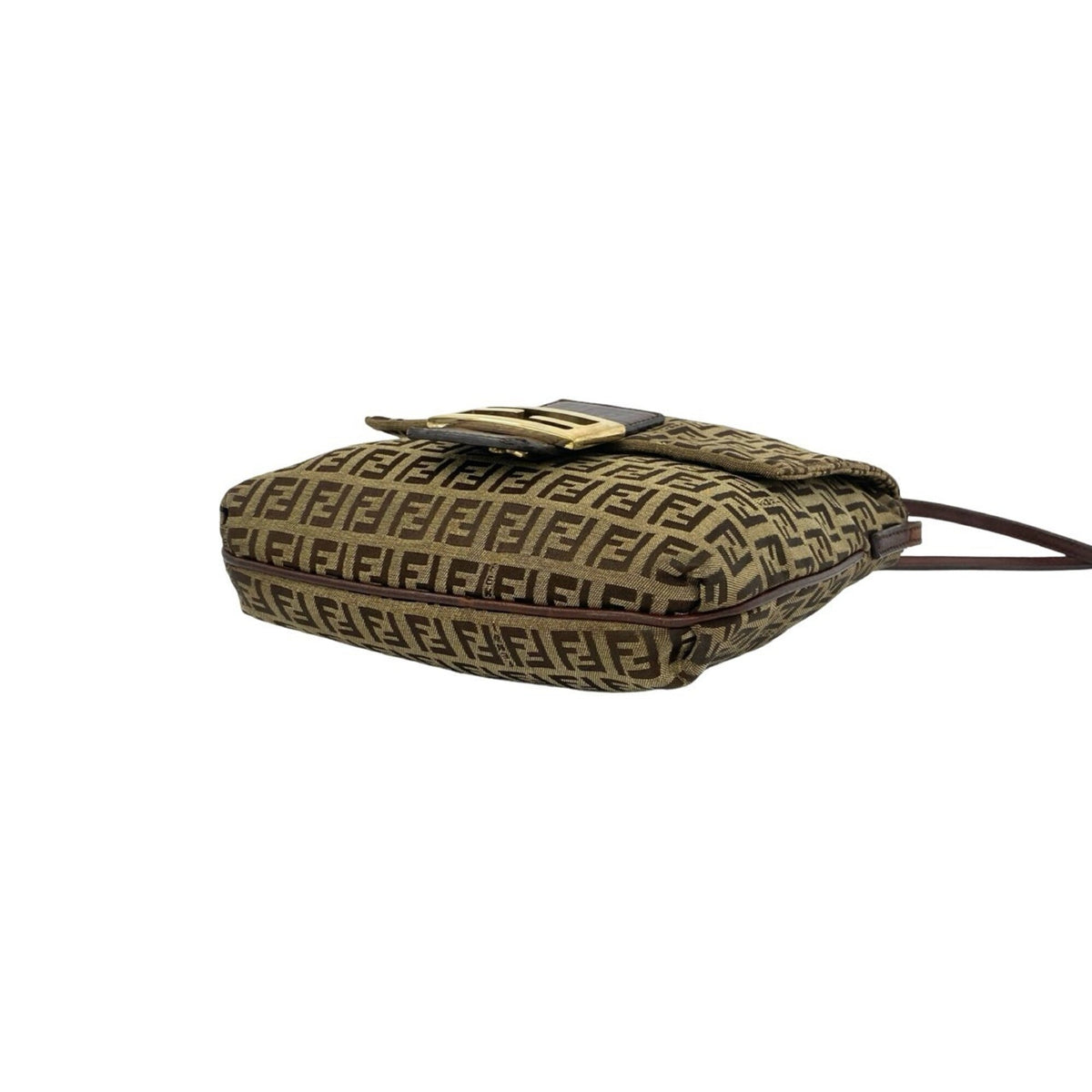 Fendi Brown Zucchino Leather Pochette Shoulder Bag (Pre-Owned)