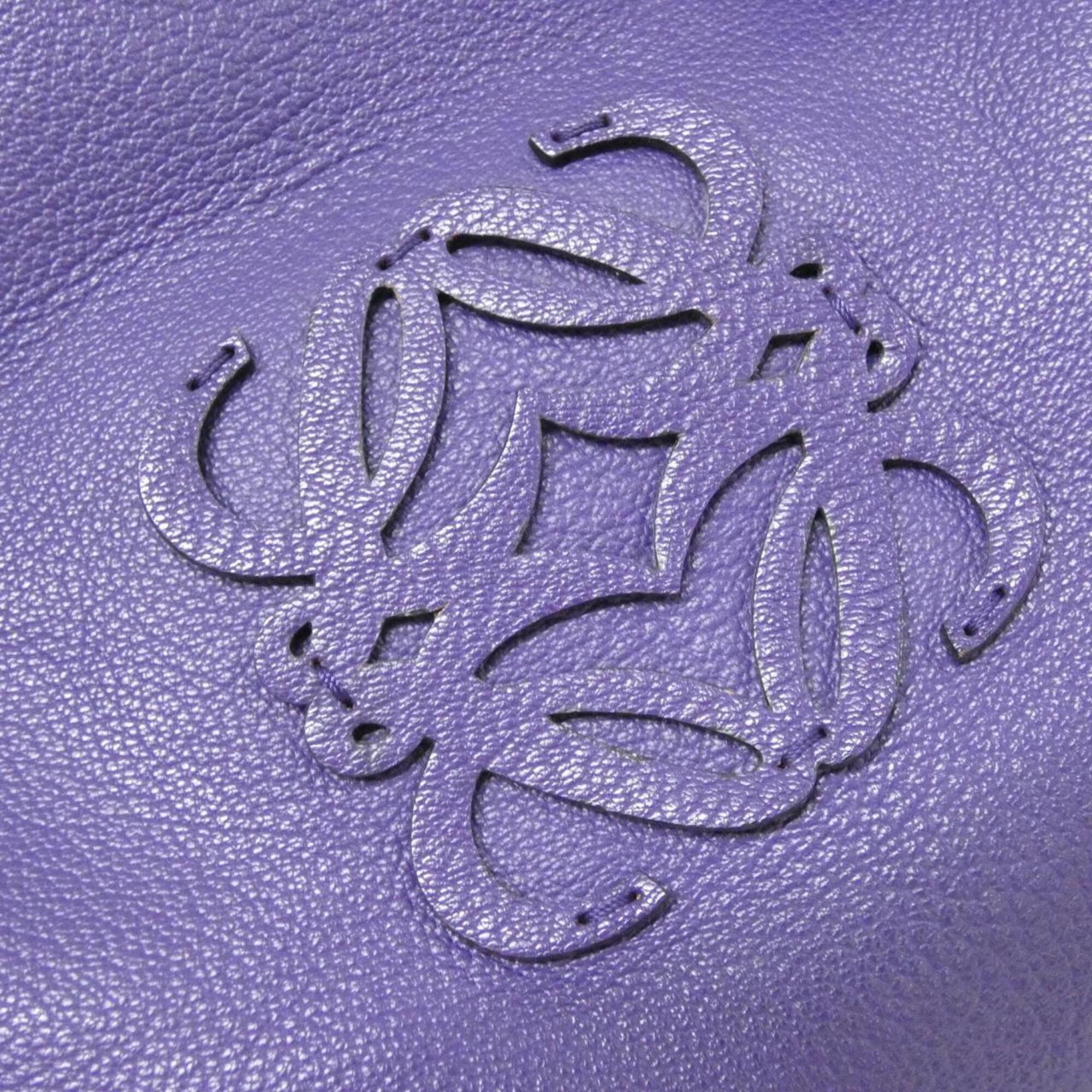 Loewe Purple Leather Handbag (Pre-Owned)