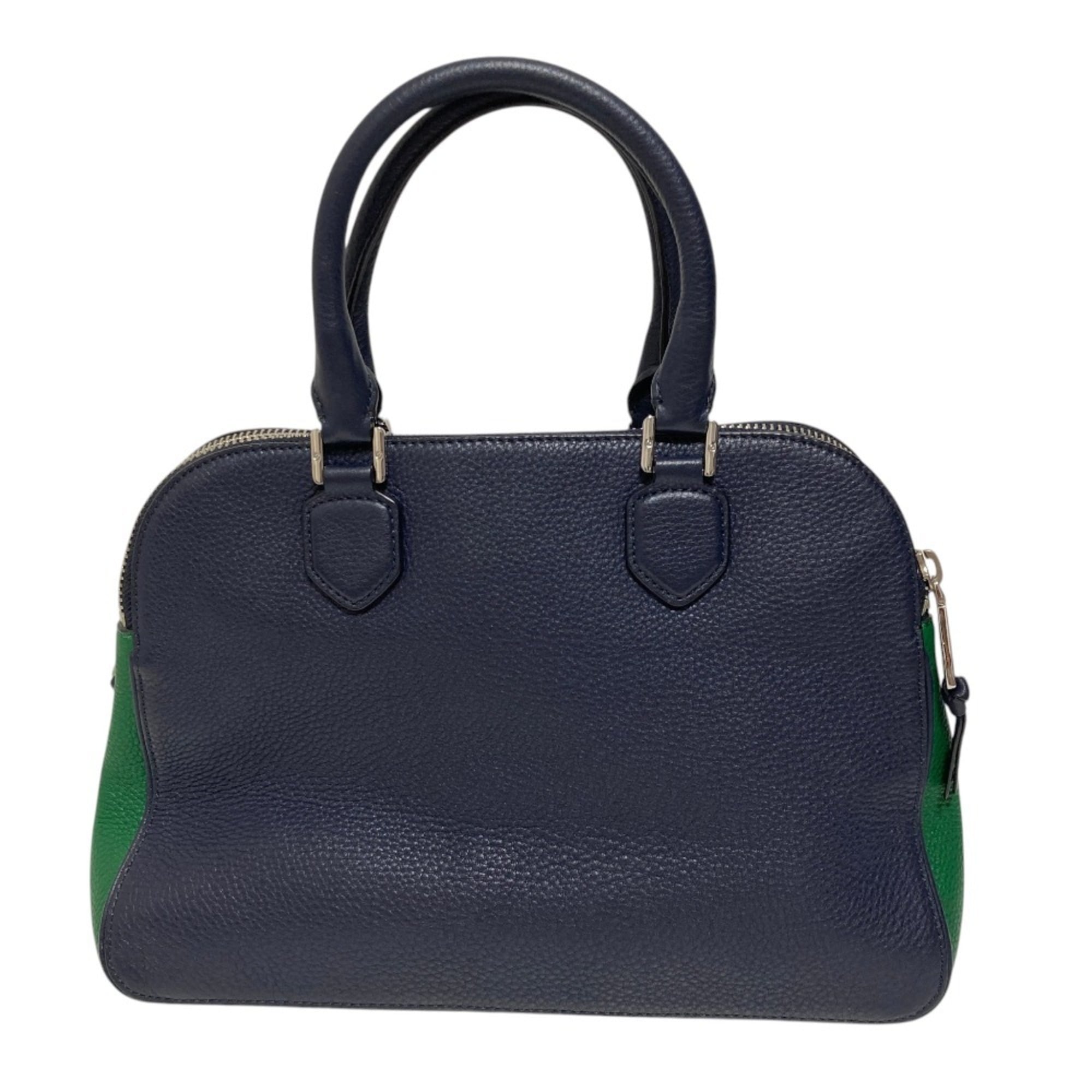 Tory Burch Green Navy Leather Shoulder Bag (Pre-Owned)