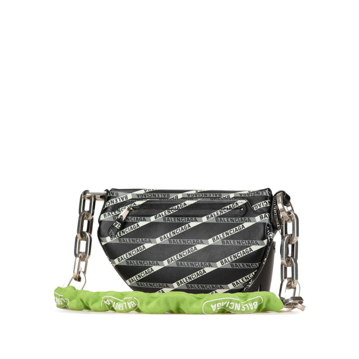 Balenciaga Black Green Leather Fanny Pack (Pre-Owned)