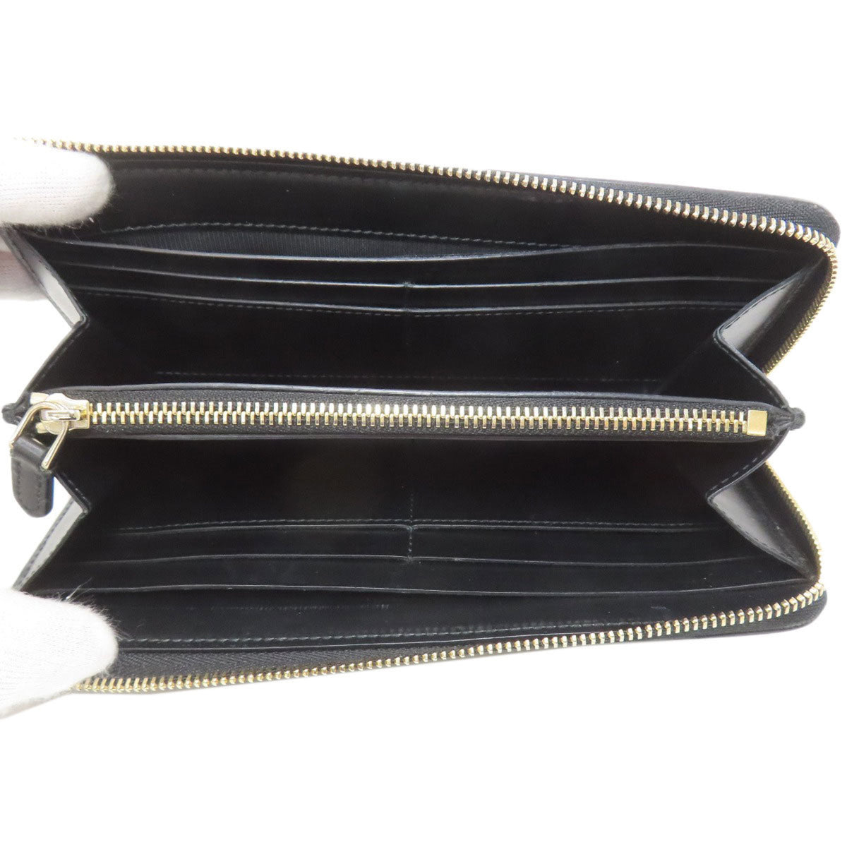 Bvlgari Black Leather Long Wallet (Bi-Fold) (Pre-Owned)