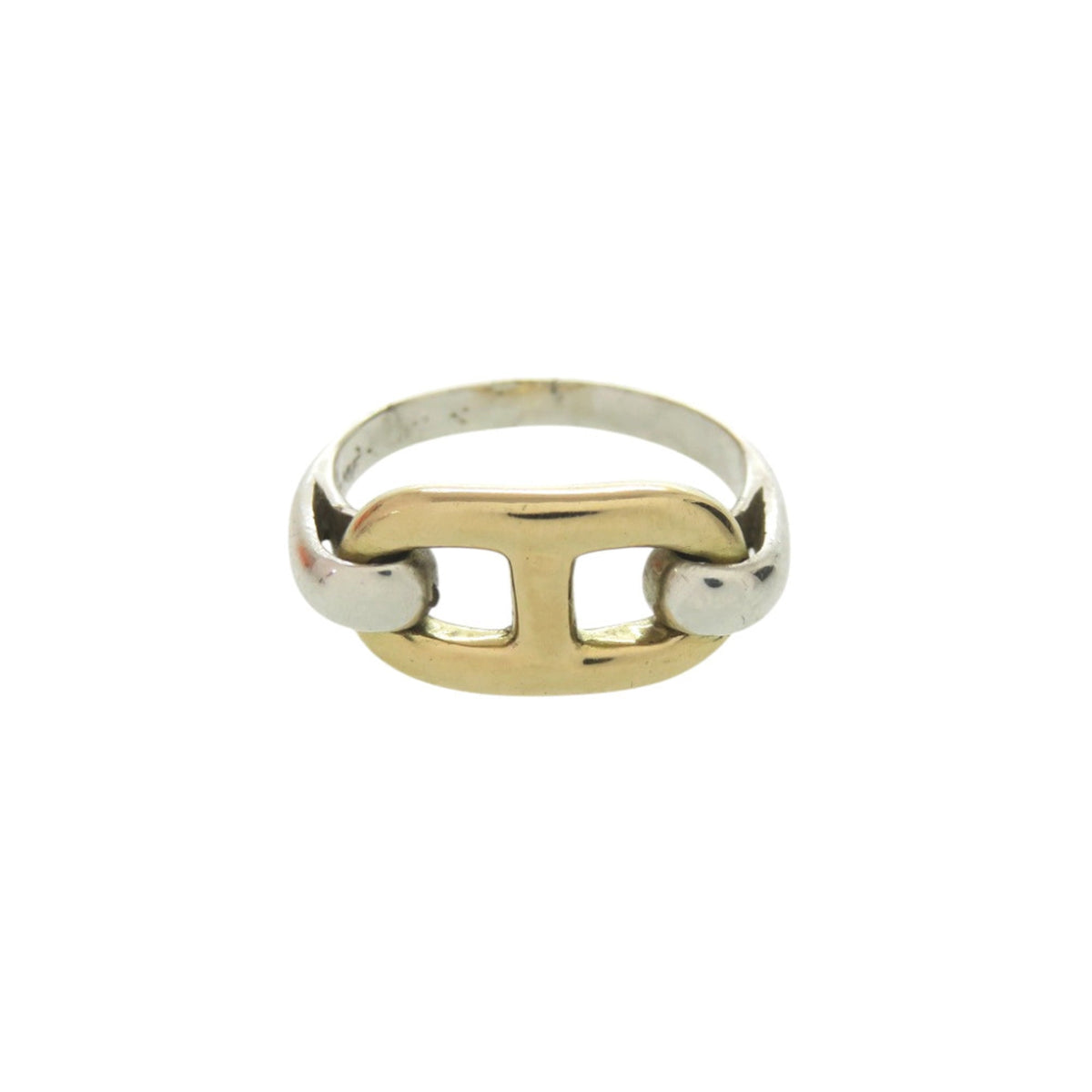 Hermes Gold Silver Gold (18K) Silver 925 Band Ring (Pre-Owned)