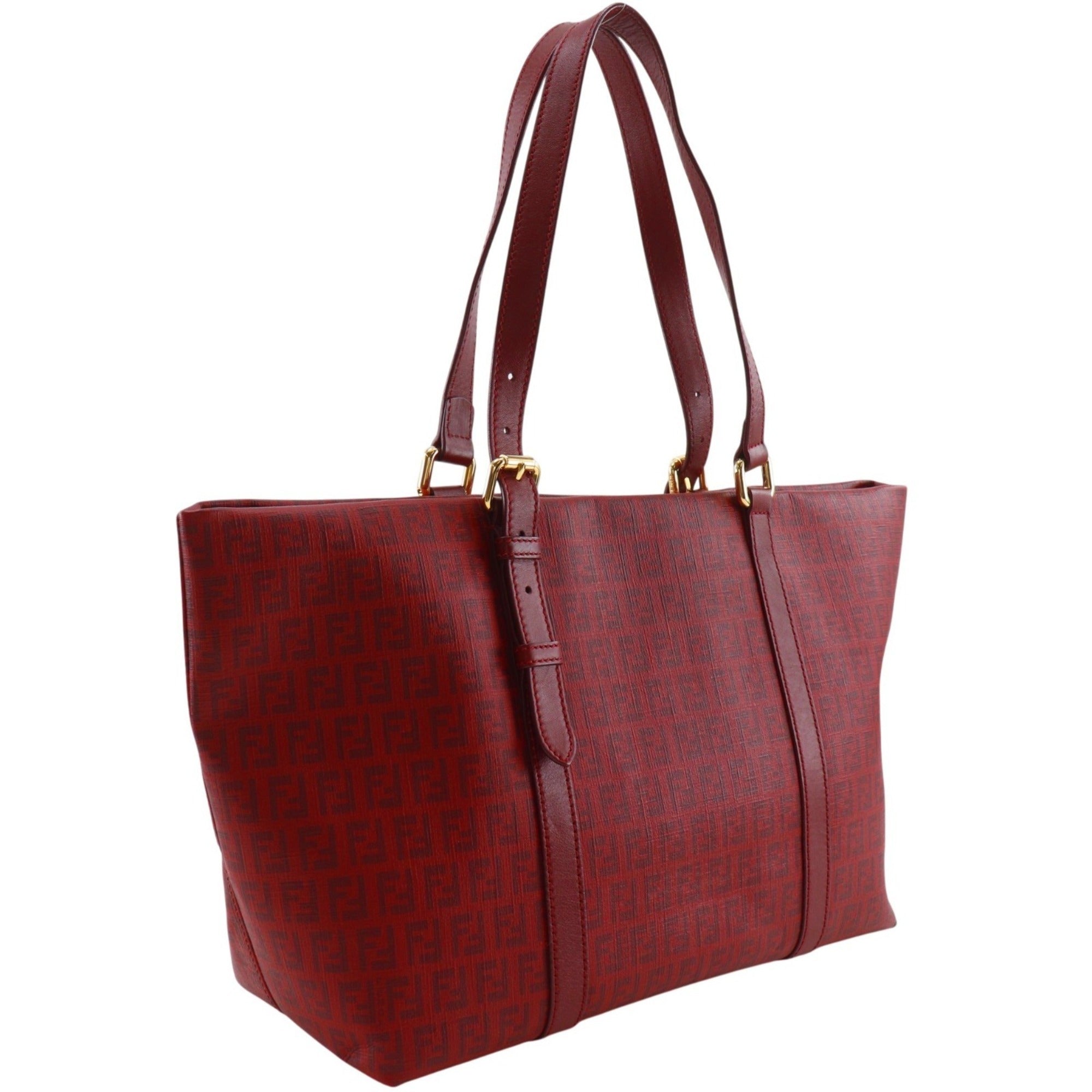 Fendi Zucchino Red Color Pvc Tote Bag (Pre-Owned)