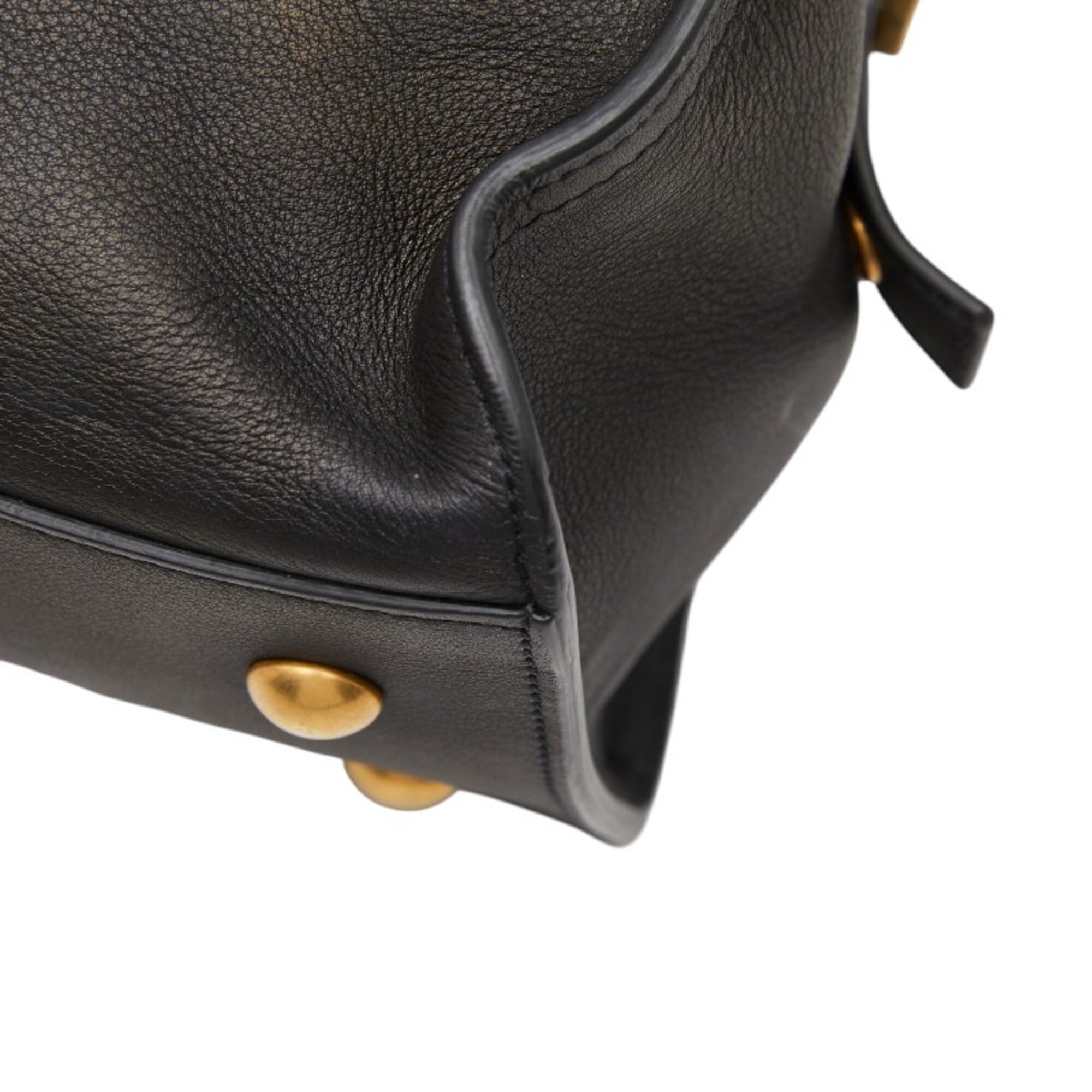 Saint Laurent Black Leather Handbag Shoulder Bag (Pre-Owned)