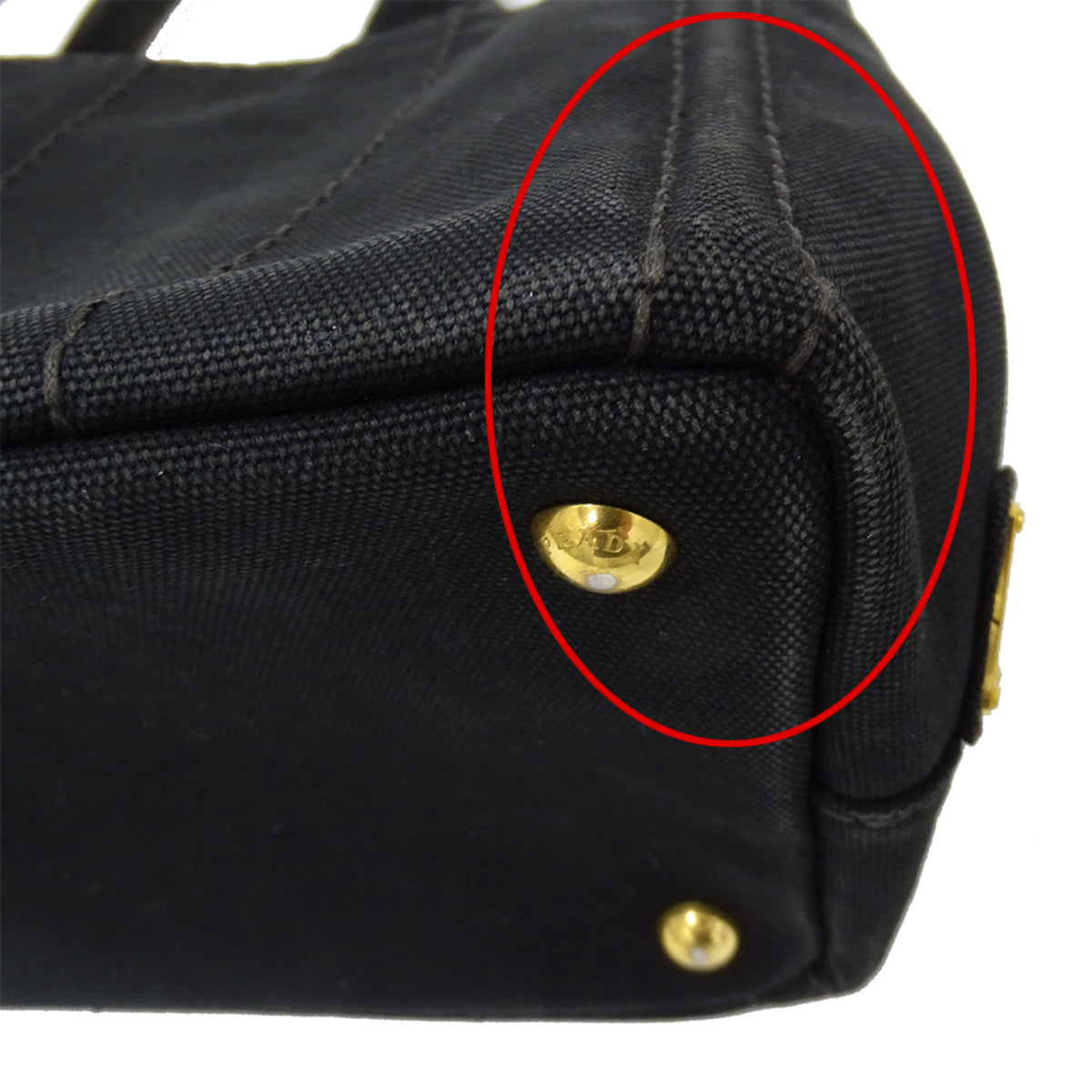 Prada Canapa Black Canvas Handbag (Pre-Owned)