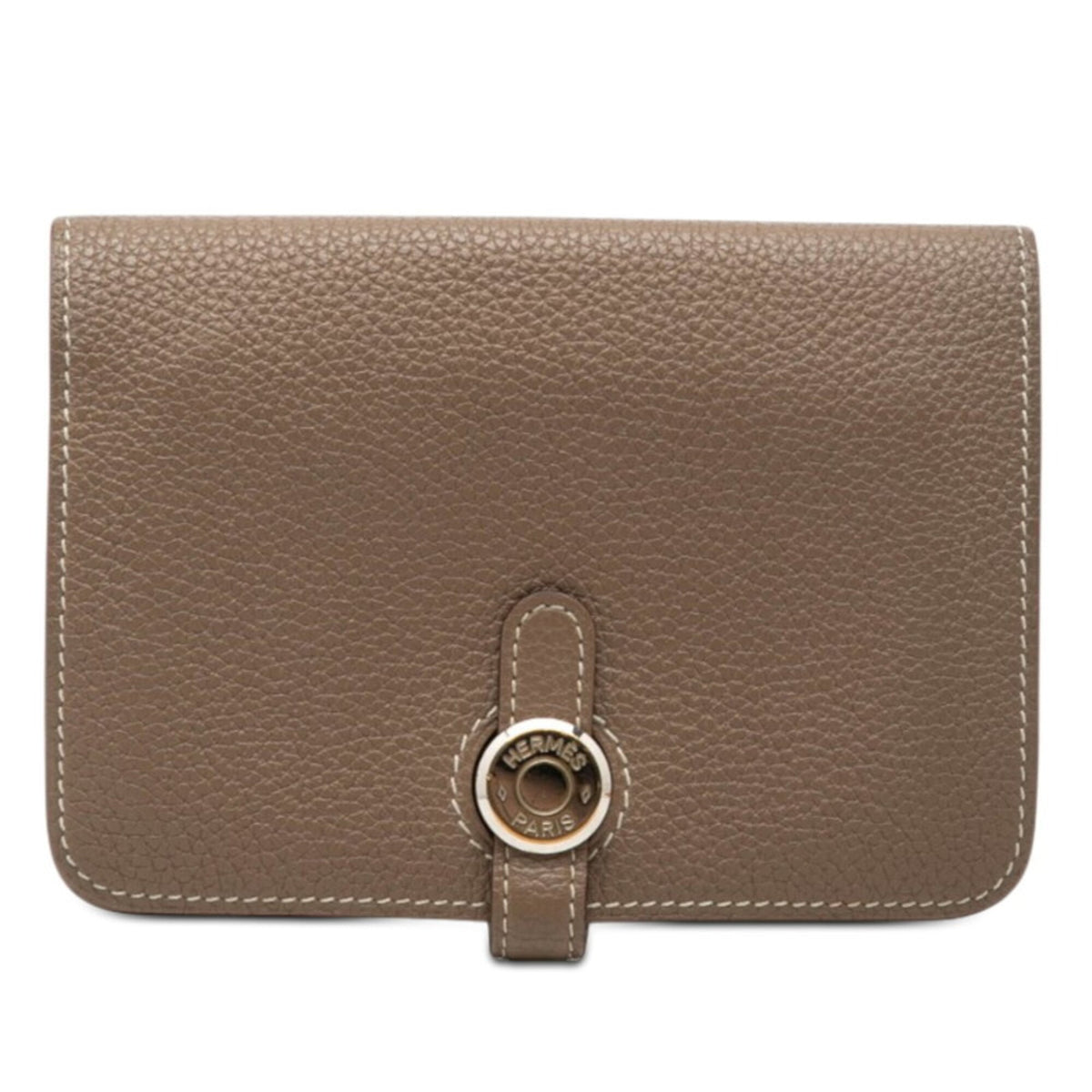 Hermes Etoupe Gray Grayish Togo Leather Wallet (Bi-Fold) (Pre-Owned)