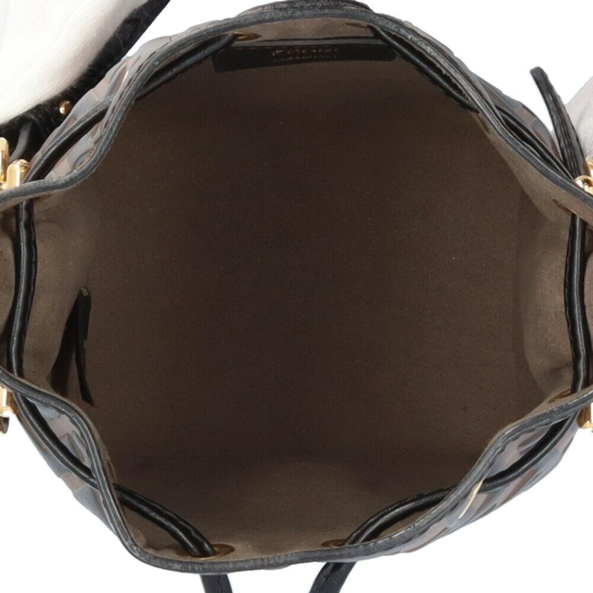 Fendi Black Brown Leather Shoulder Bag (Pre-Owned)