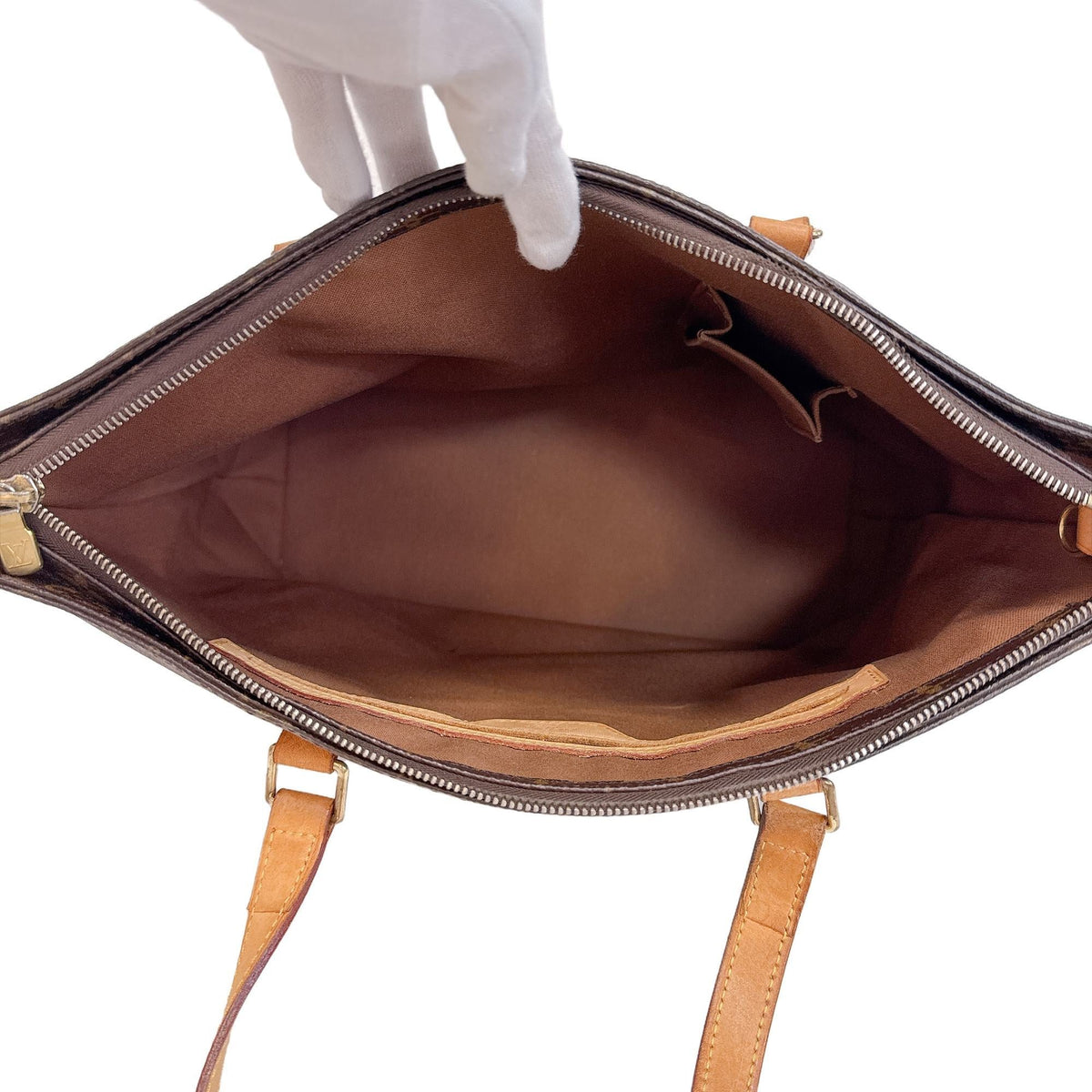 Louis Vuitton Brown Leather Tote Bag (Pre-Owned)
