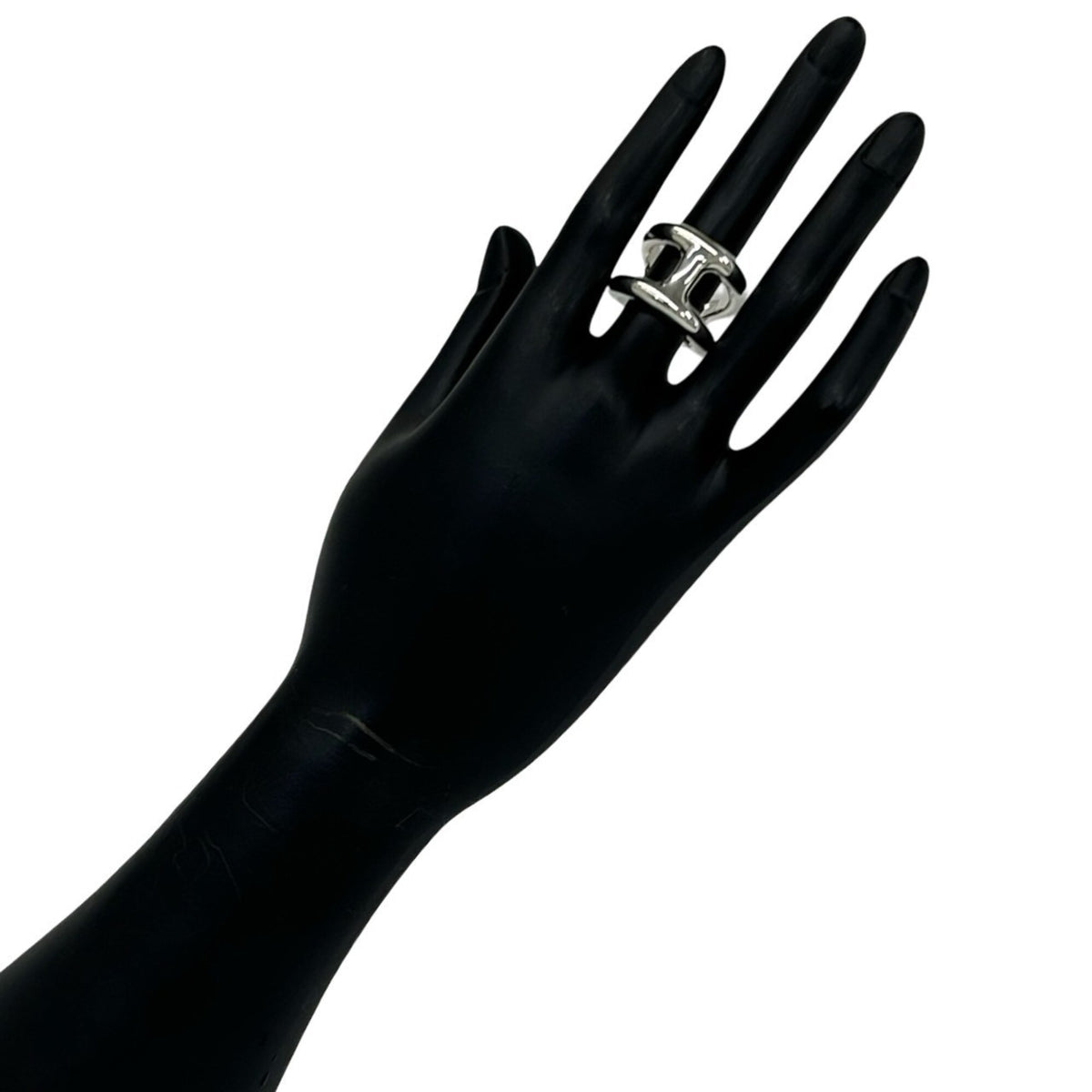 Hermes Silver Silver 925 Band Ring (Pre-Owned)