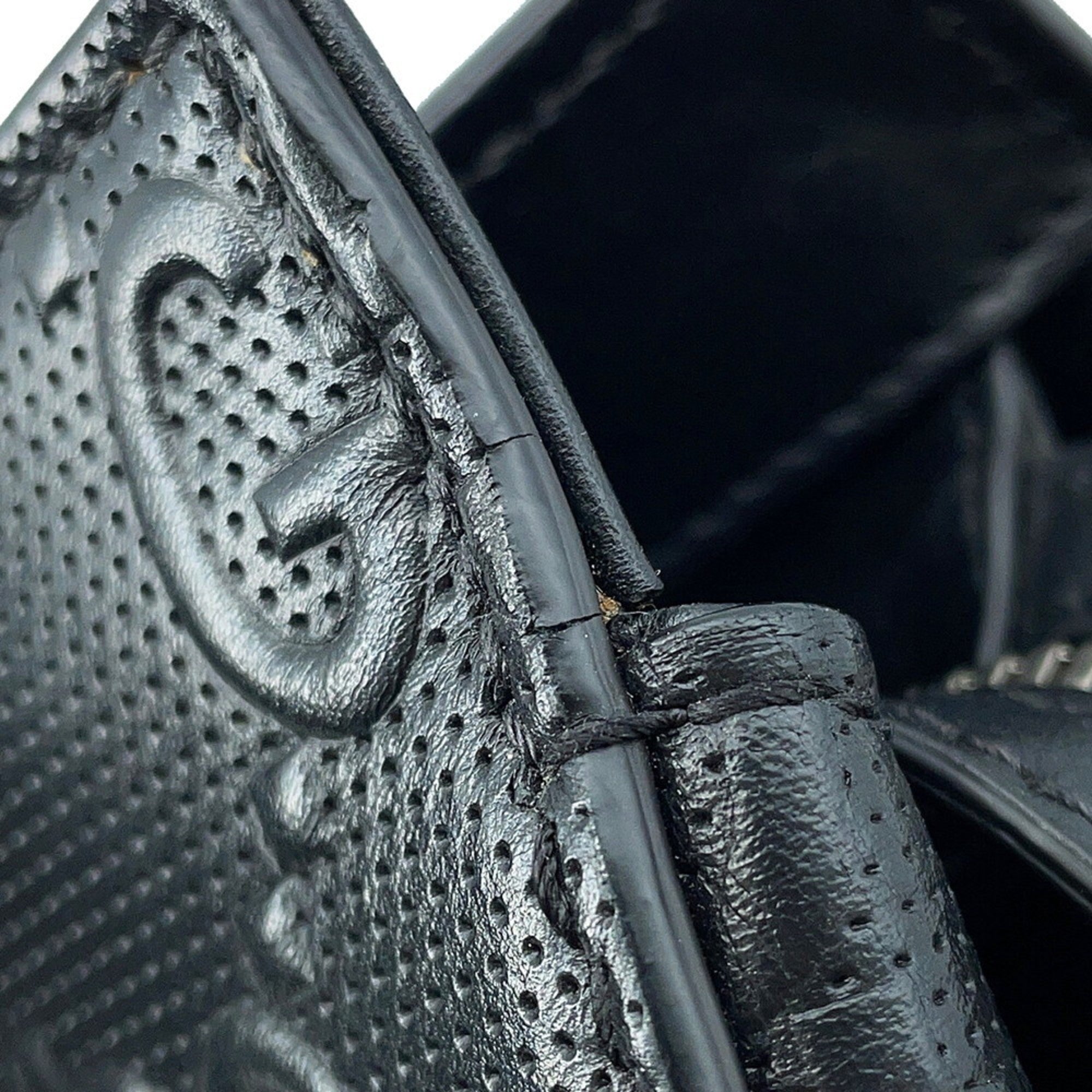 Gucci Black Leather Handbag Tote Bag (Pre-Owned)