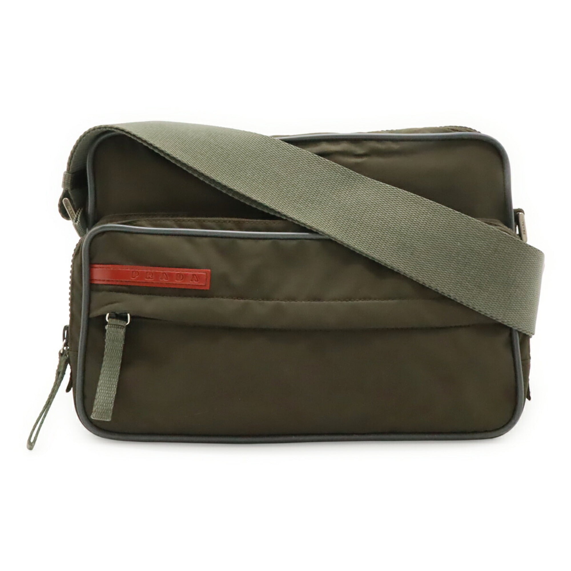 Prada Black Gray Nylon Shoulder Bag (Pre-Owned)