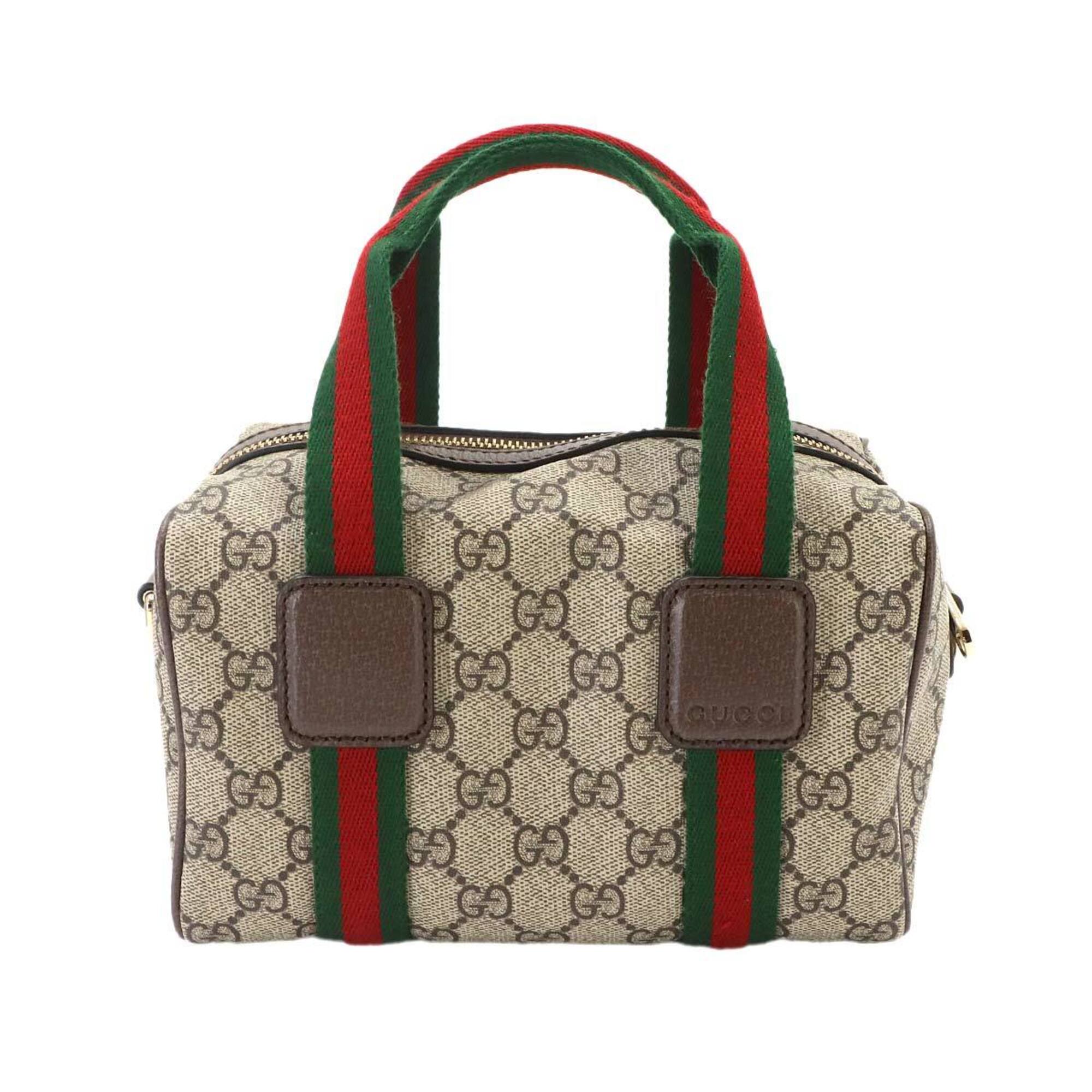 Gucci Beige Brown Gg Supreme Leather Handbag (Pre-Owned)