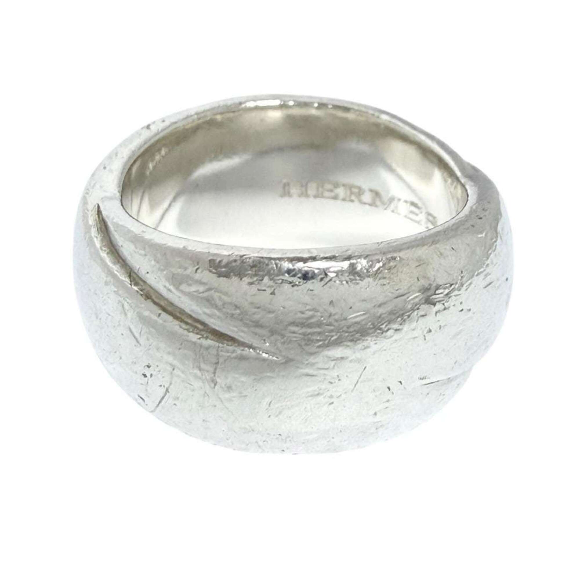 Hermes Silver Silver 925 Band Ring (Pre-Owned)