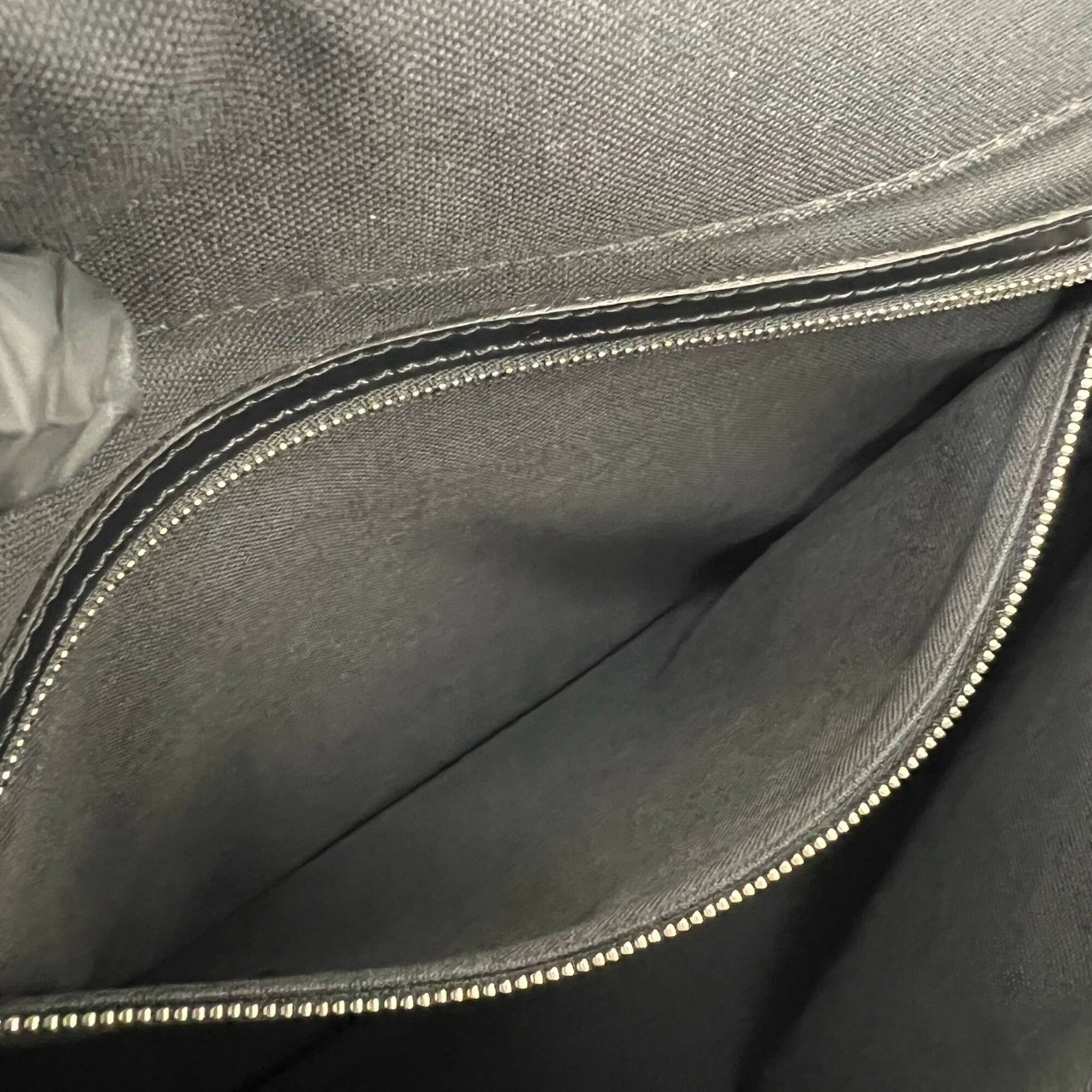 Louis Vuitton Black Green Leather Canvas Shoulder Bag (Pre-Owned)
