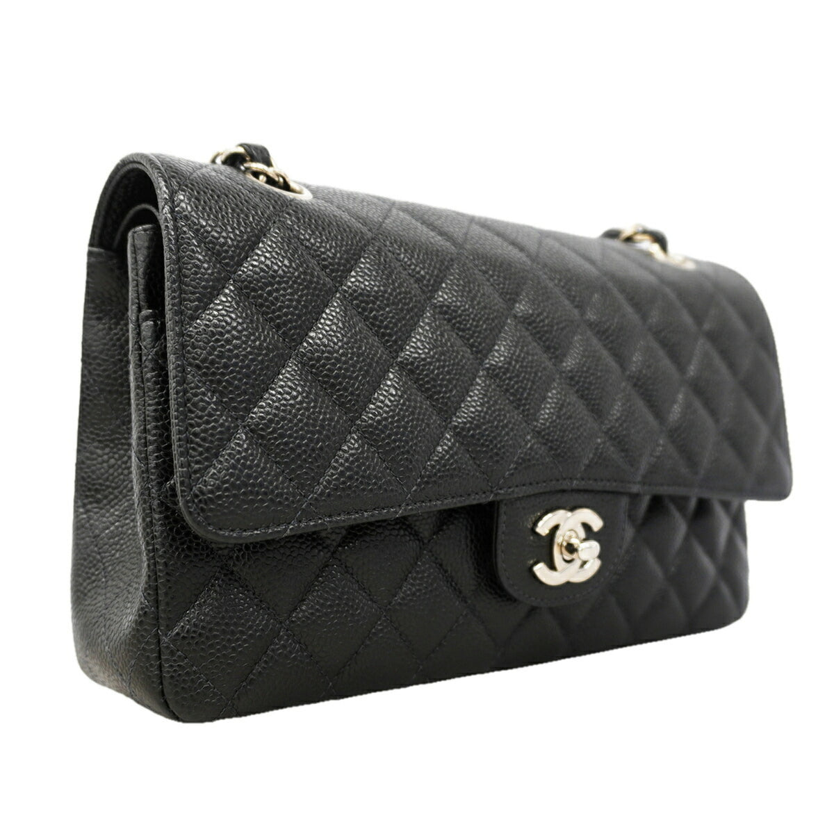 Chanel Black Grained Calfskin Shoulder Bag (Pre-Owned)