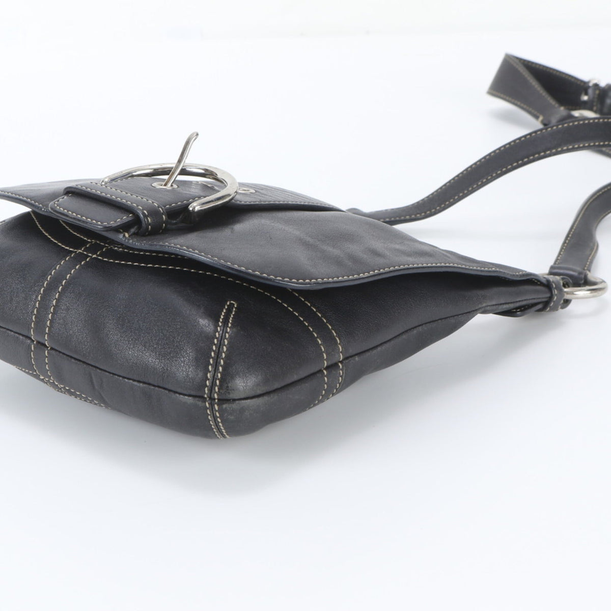 Coach Black Leather Crossbody Bag Shoulder Bag (Pre-Owned)