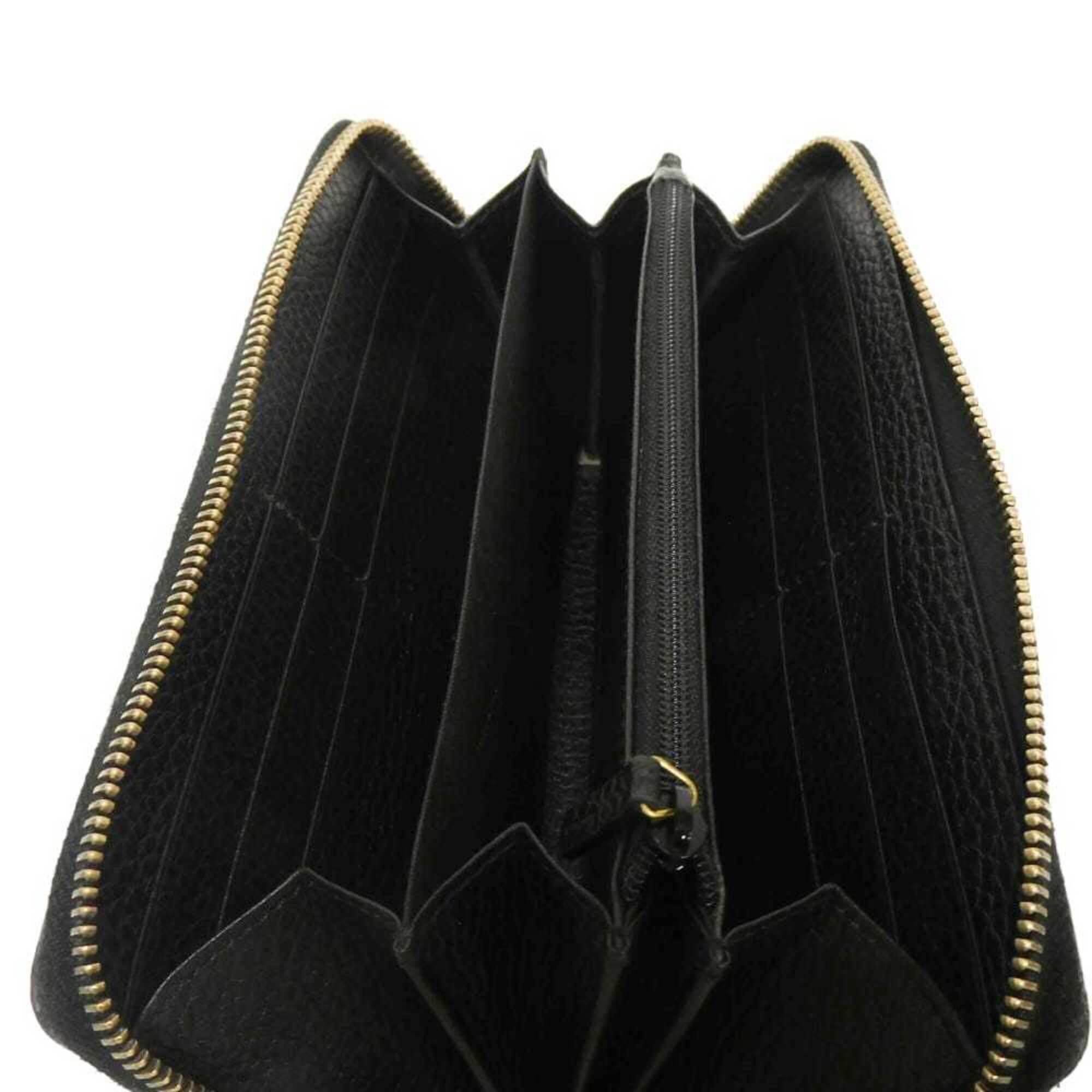 Gucci Black Leather Long Wallet (Bi-Fold) (Pre-Owned)