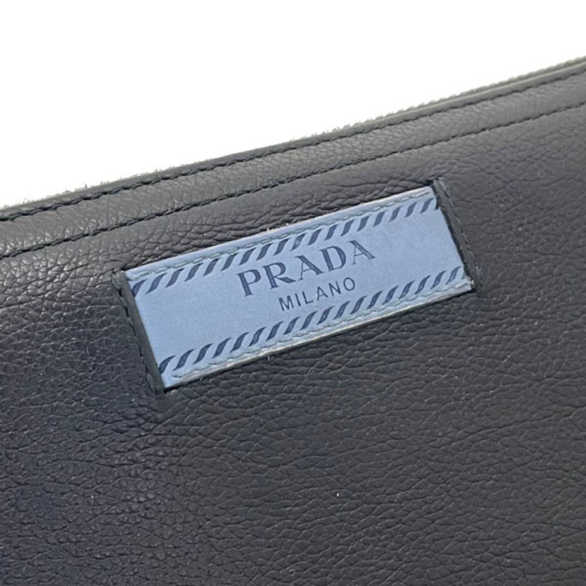 Prada Astrale Black Nero Leather Long Wallet (Bi-Fold) (Pre-Owned)