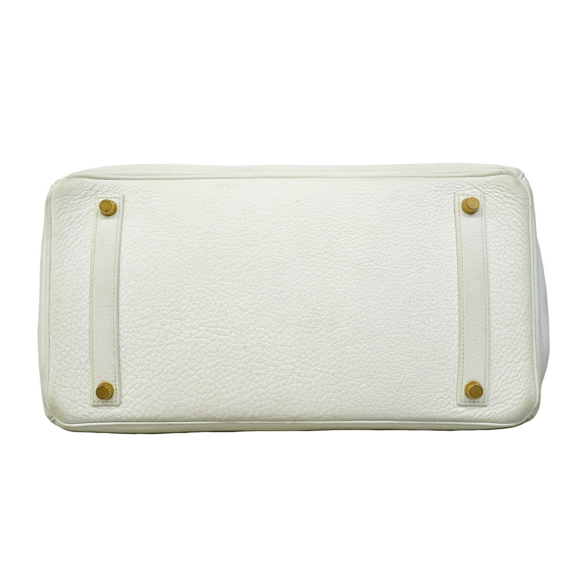 Hermes White Togo Leather Handbag (Pre-Owned)