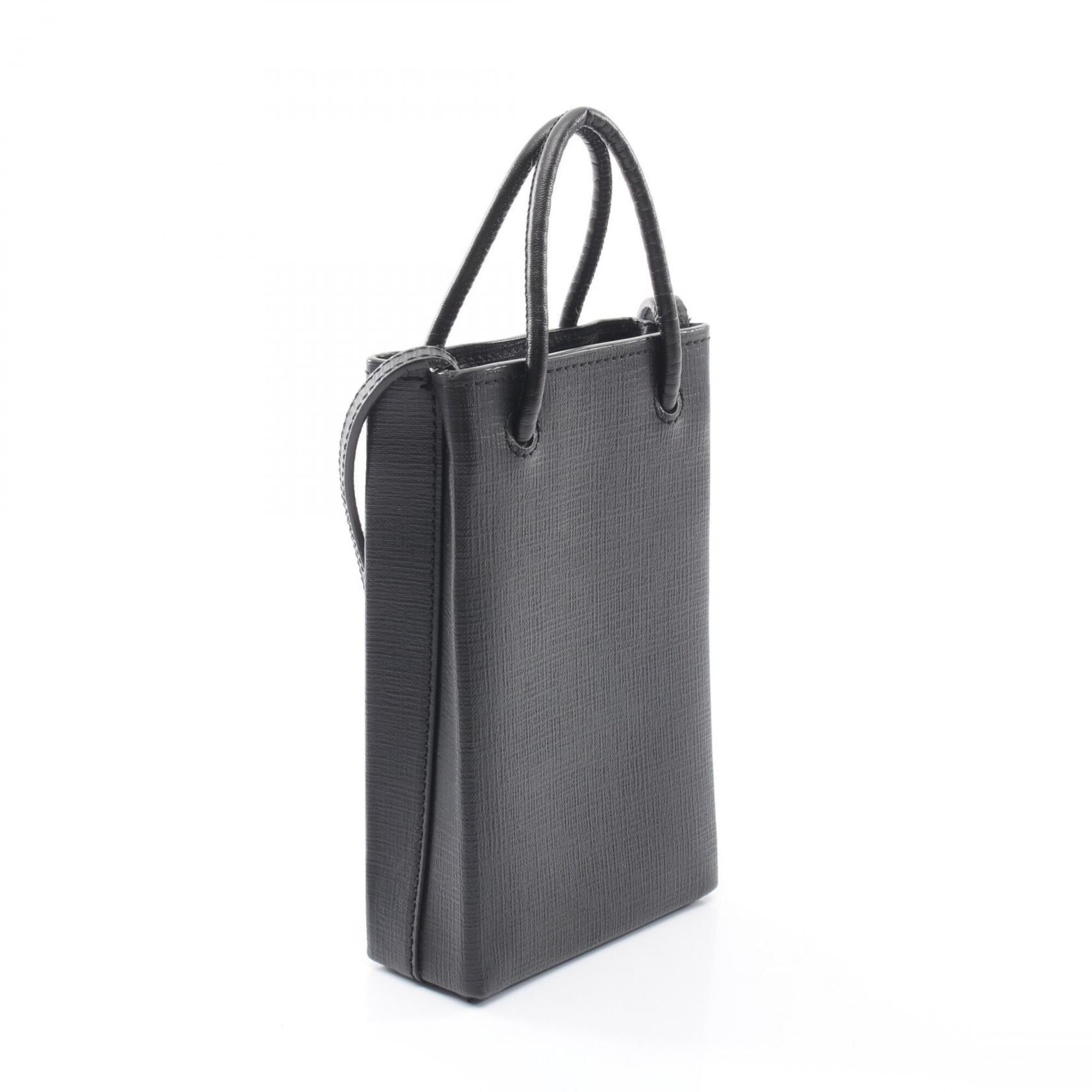 Balenciaga Black Leather Handbag Tote Bag (Pre-Owned)