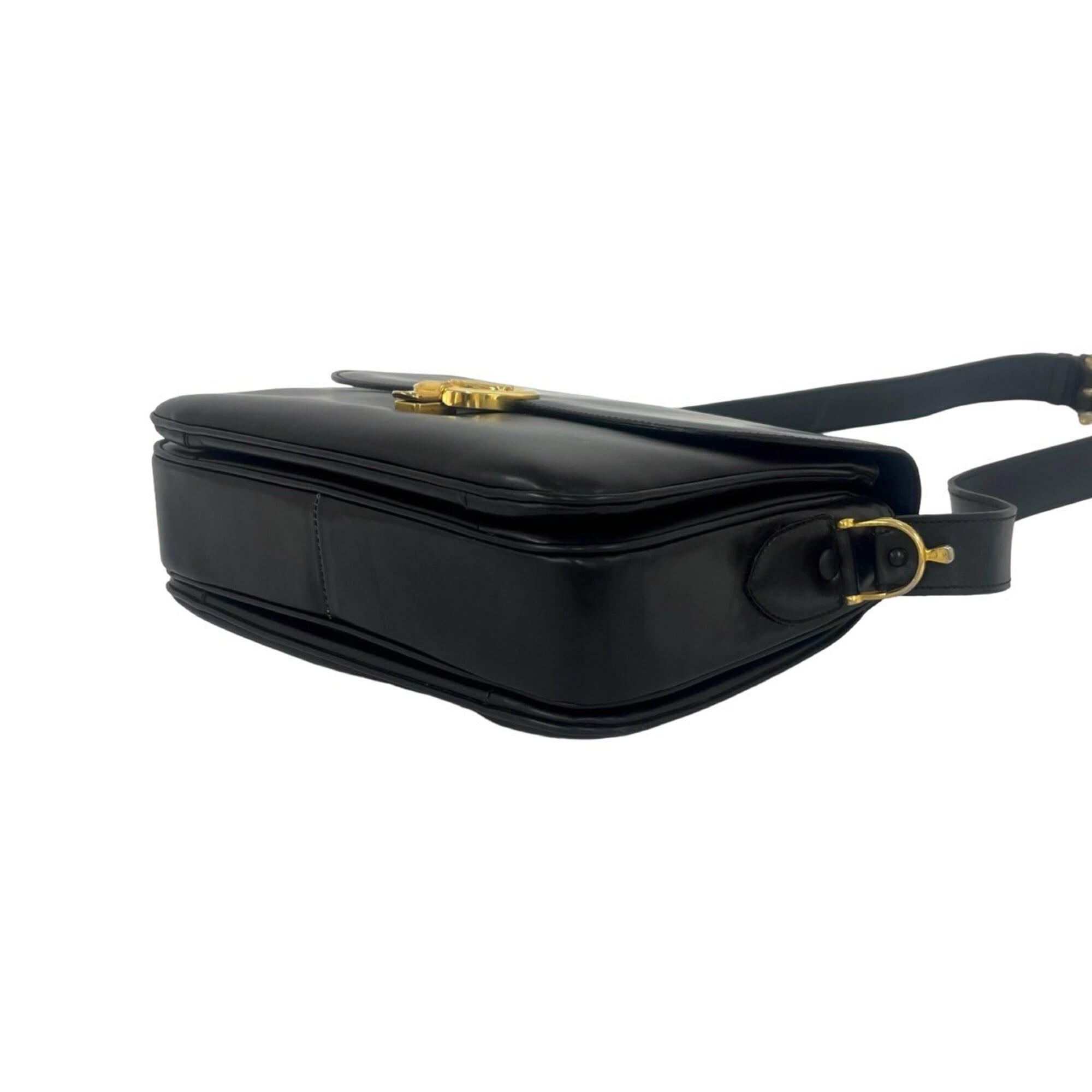 Celine Black Leather Pochette Shoulder Bag (Pre-Owned)