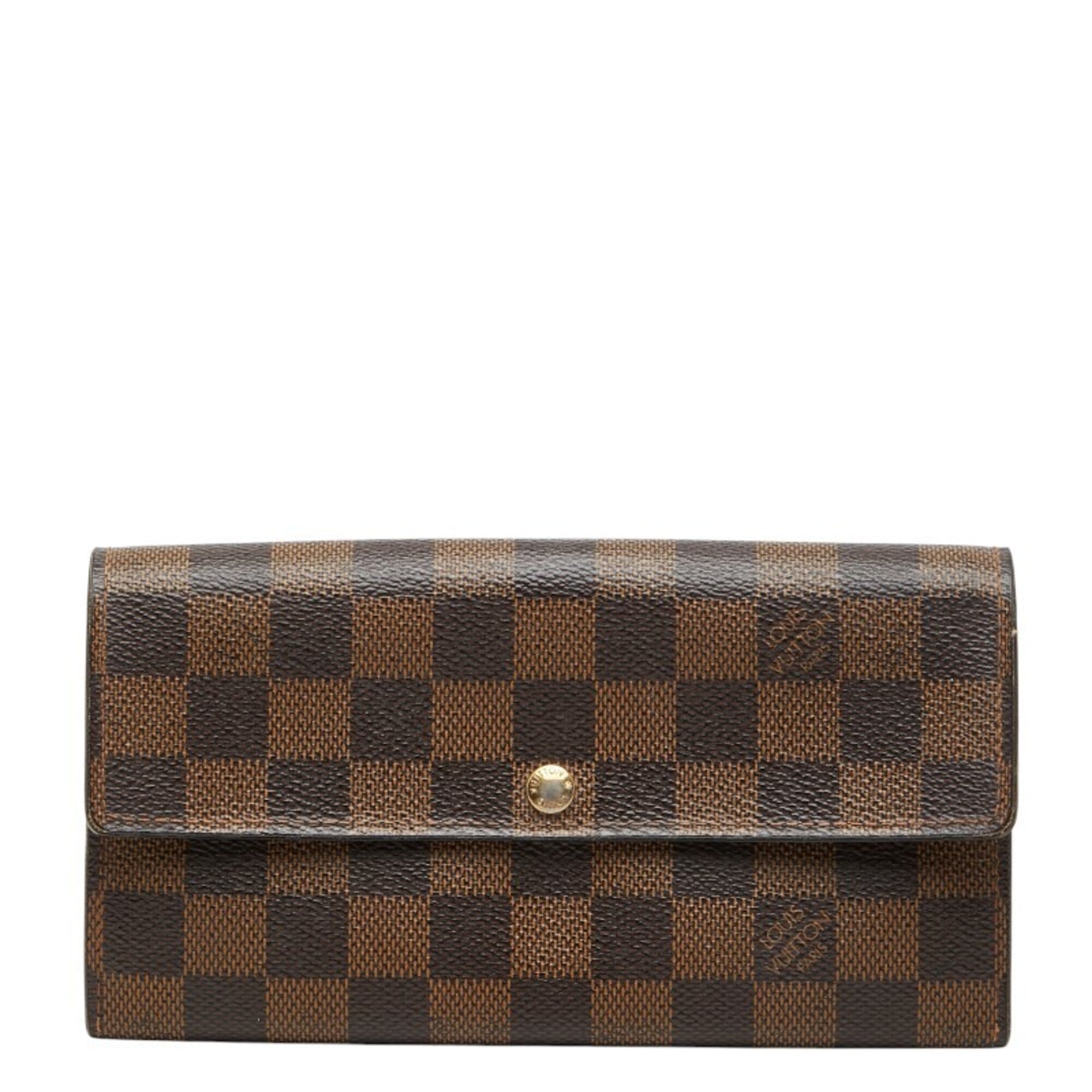 Louis Vuitton Brown Pvc Leather Long Wallet (Bi-Fold) (Pre-Owned)