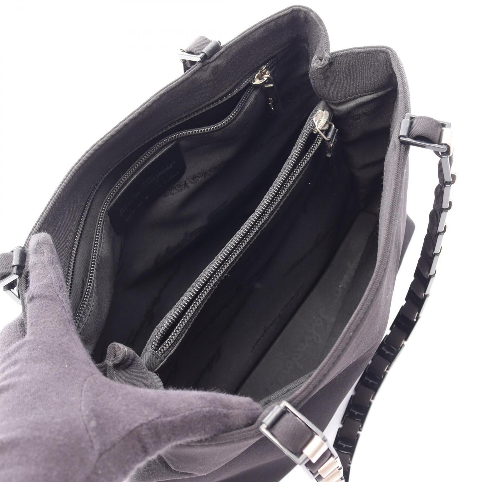Salvatore Ferragamo Black Nylon Handbag Shoulder Bag (Pre-Owned)