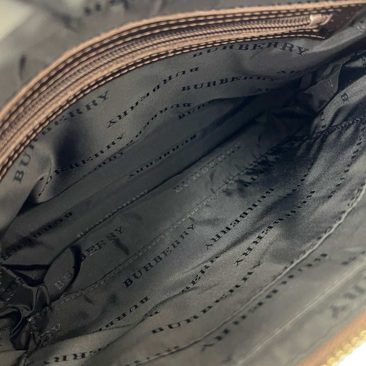 Burberry Beige Brown Canvas Leather Shoulder Bag (Pre-Owned)
