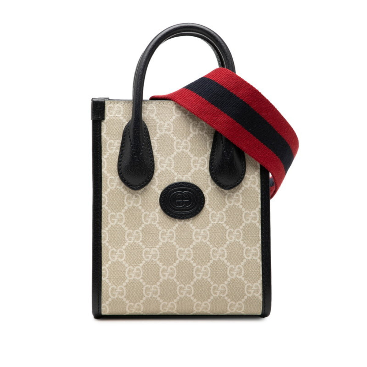Gucci Navy Pvc Leather Shoulder Bag (Pre-Owned)