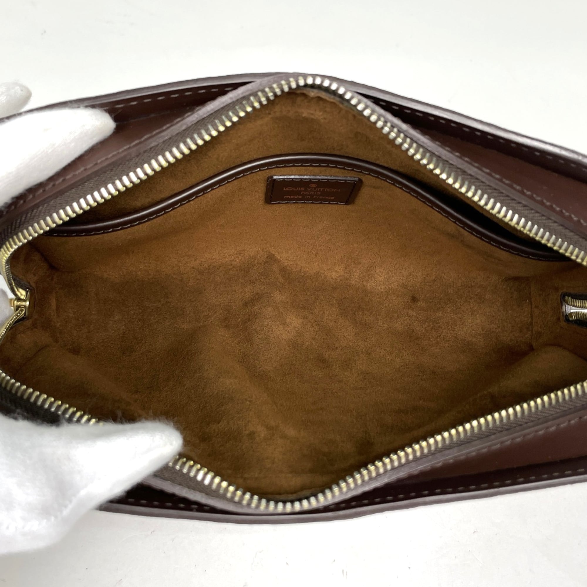 Louis Vuitton Brown Damier Canvas Clutch Bag (Pre-Owned)
