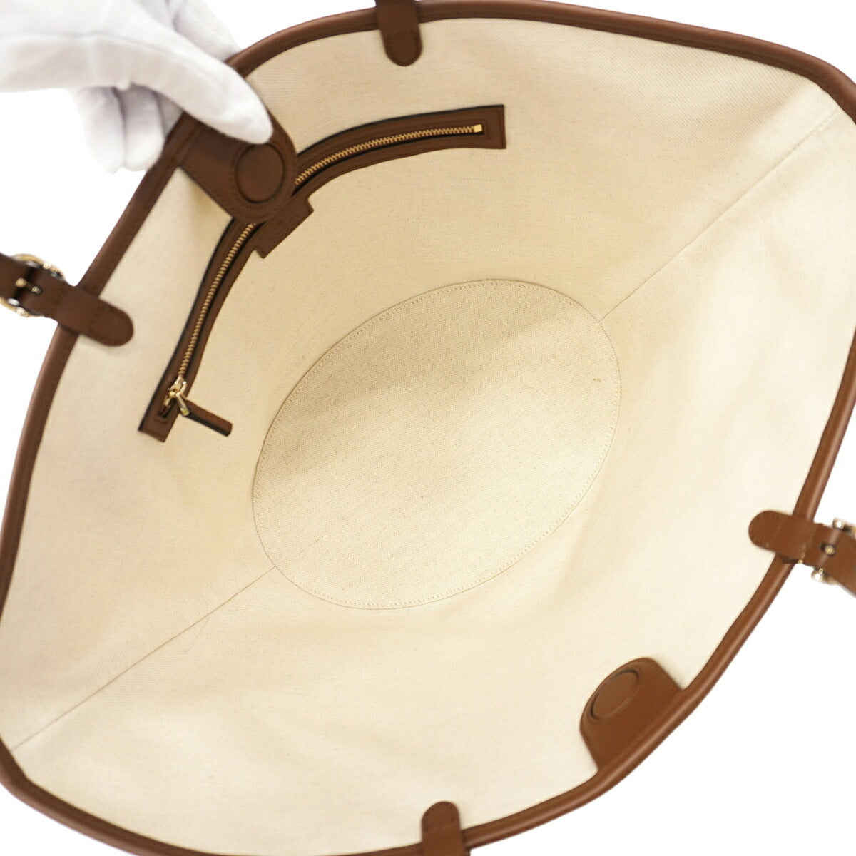 Gucci Ivory Canvas Tote Bag (Pre-Owned)