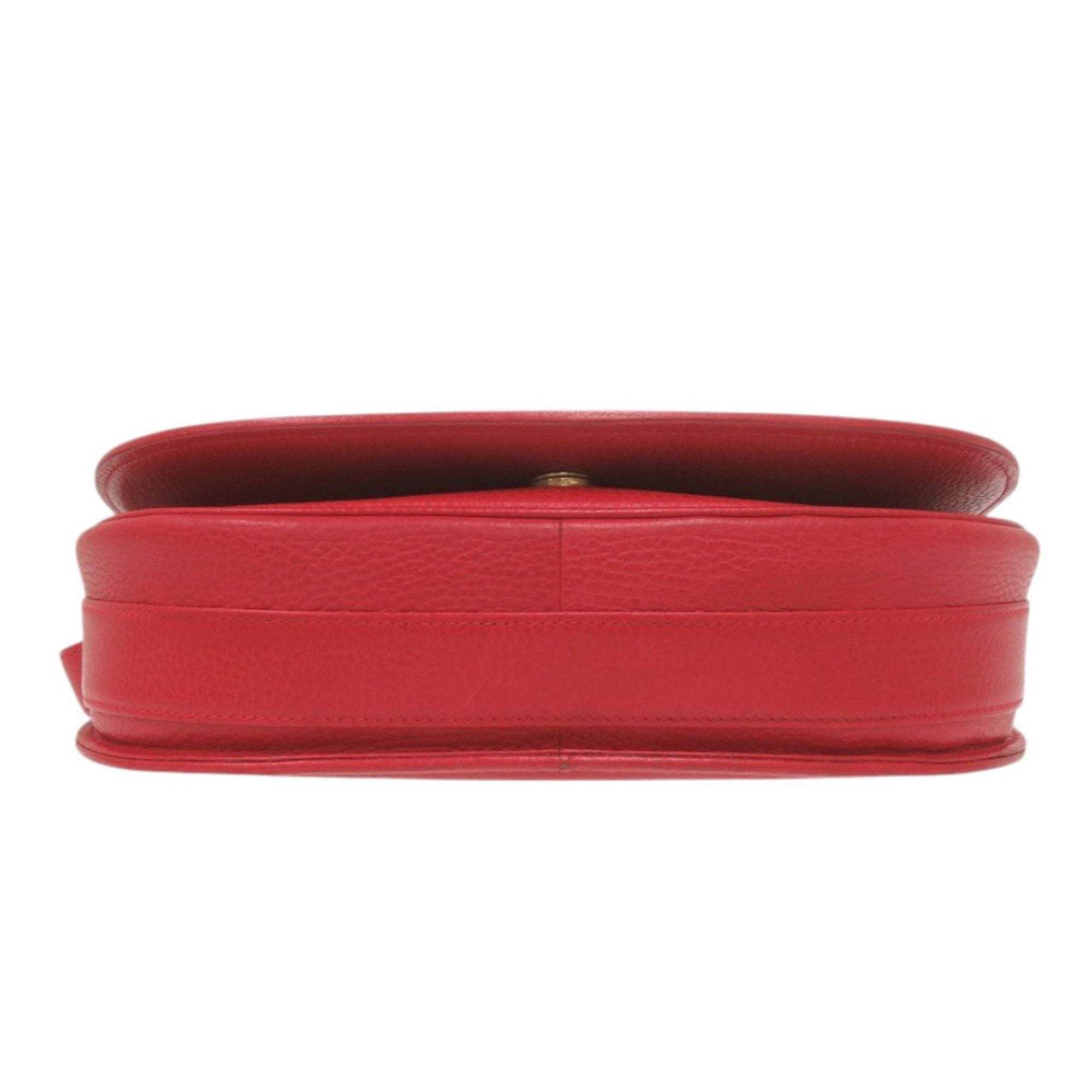 Cartier Red Color Leather Shoulder Bag (Pre-Owned)