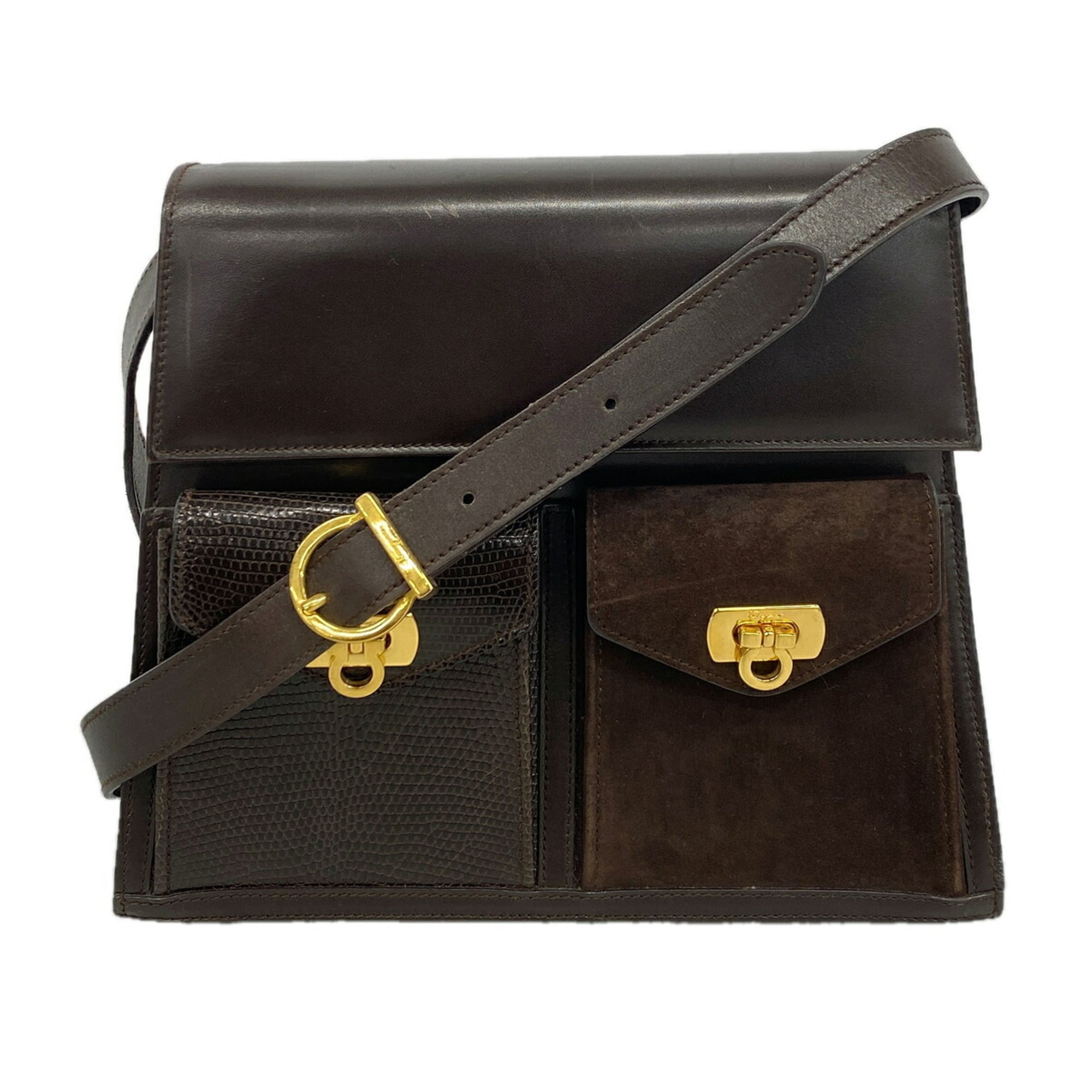 Salvatore Ferragamo Brown Leather Shoulder Bag (Pre-Owned)