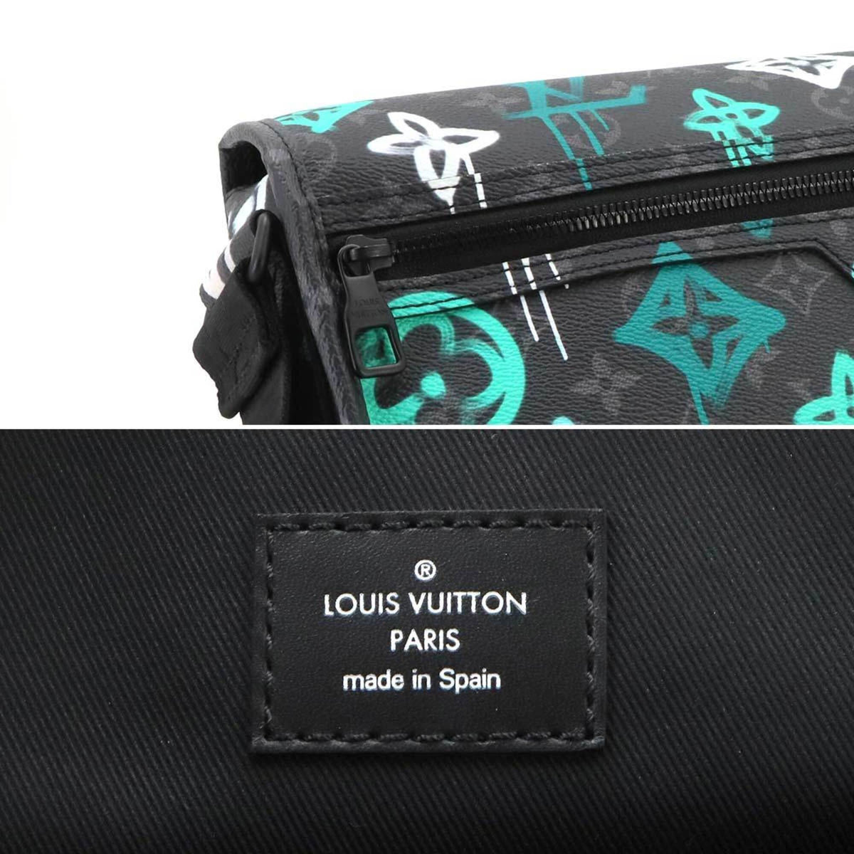 Louis Vuitton Black Green Monogram Eclipse Monogram Eclipse Handbag Messenger Bag Shoulder Bag (Pre-Owned)