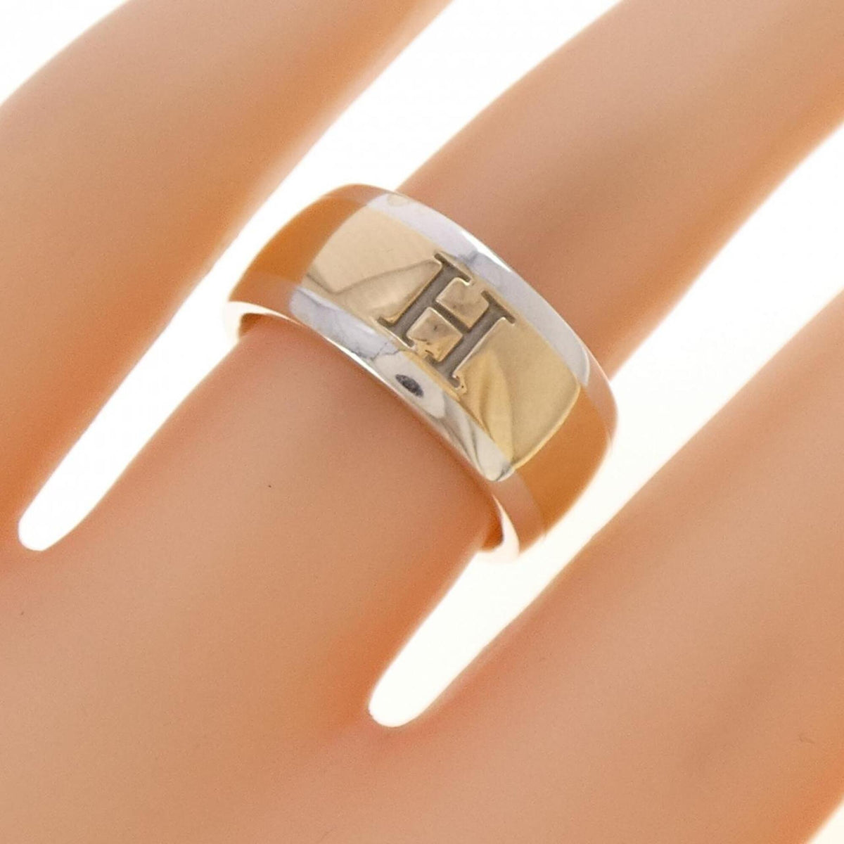 Hermes Yellow Gold (18K) Silver 925 Band Ring (Pre-Owned)