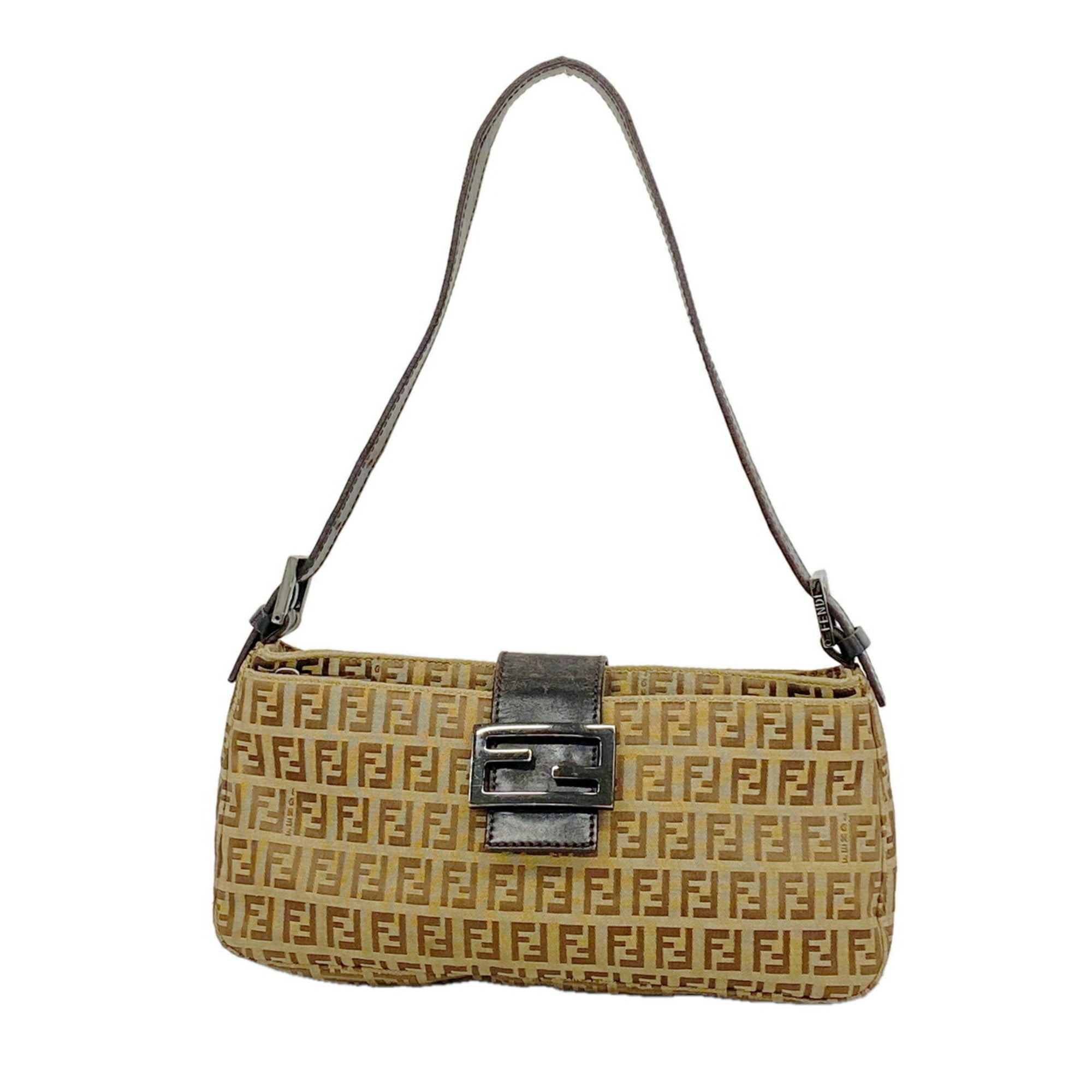 Fendi Brown Nylon Canvas Shoulder Bag (Pre-Owned)