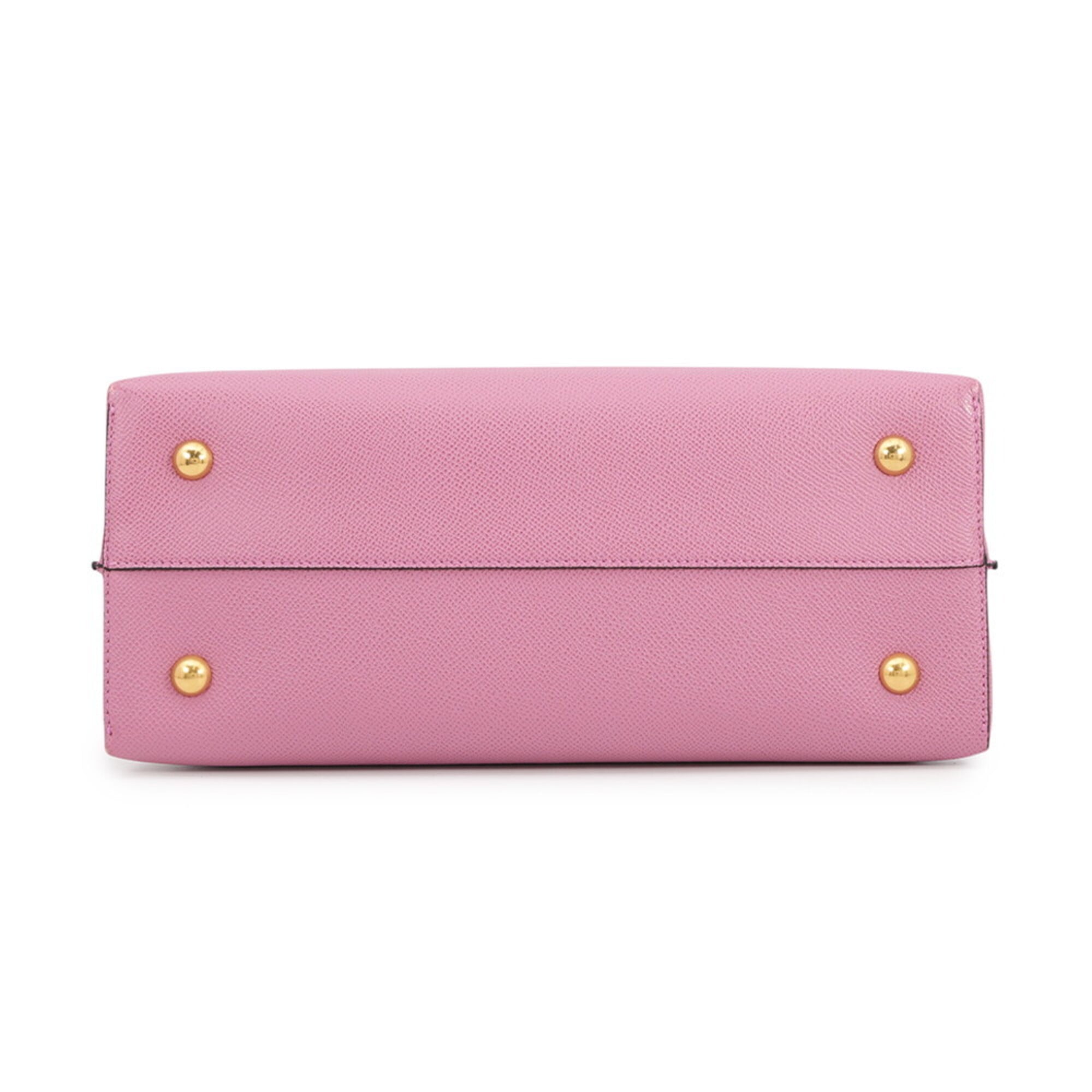 Salvatore Ferragamo Pink Yellow Leather Handbag (Pre-Owned)