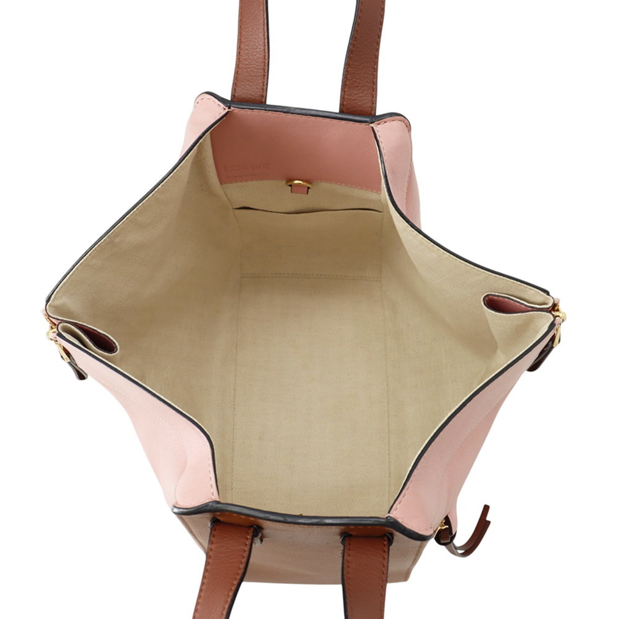 Loewe Brown Pink Leather Handbag Shoulder Bag (Pre-Owned)