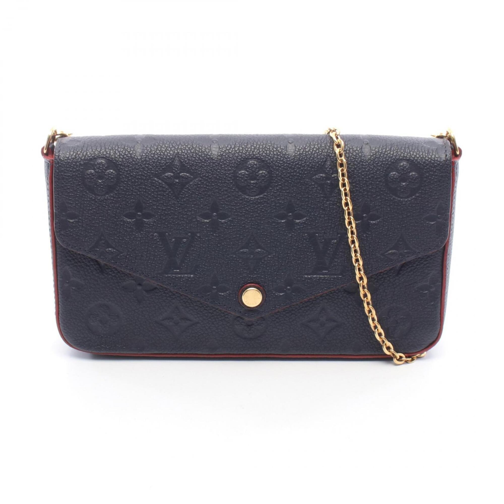 Louis Vuitton Marine Rouge Navy Red Color Leather Handbag Pochette Shoulder Bag (Pre-Owned)
