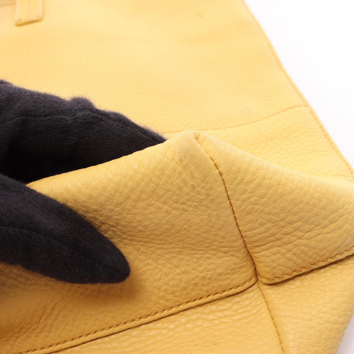 Miu Miu Yellow Leather Handbag Tote Bag (Pre-Owned)