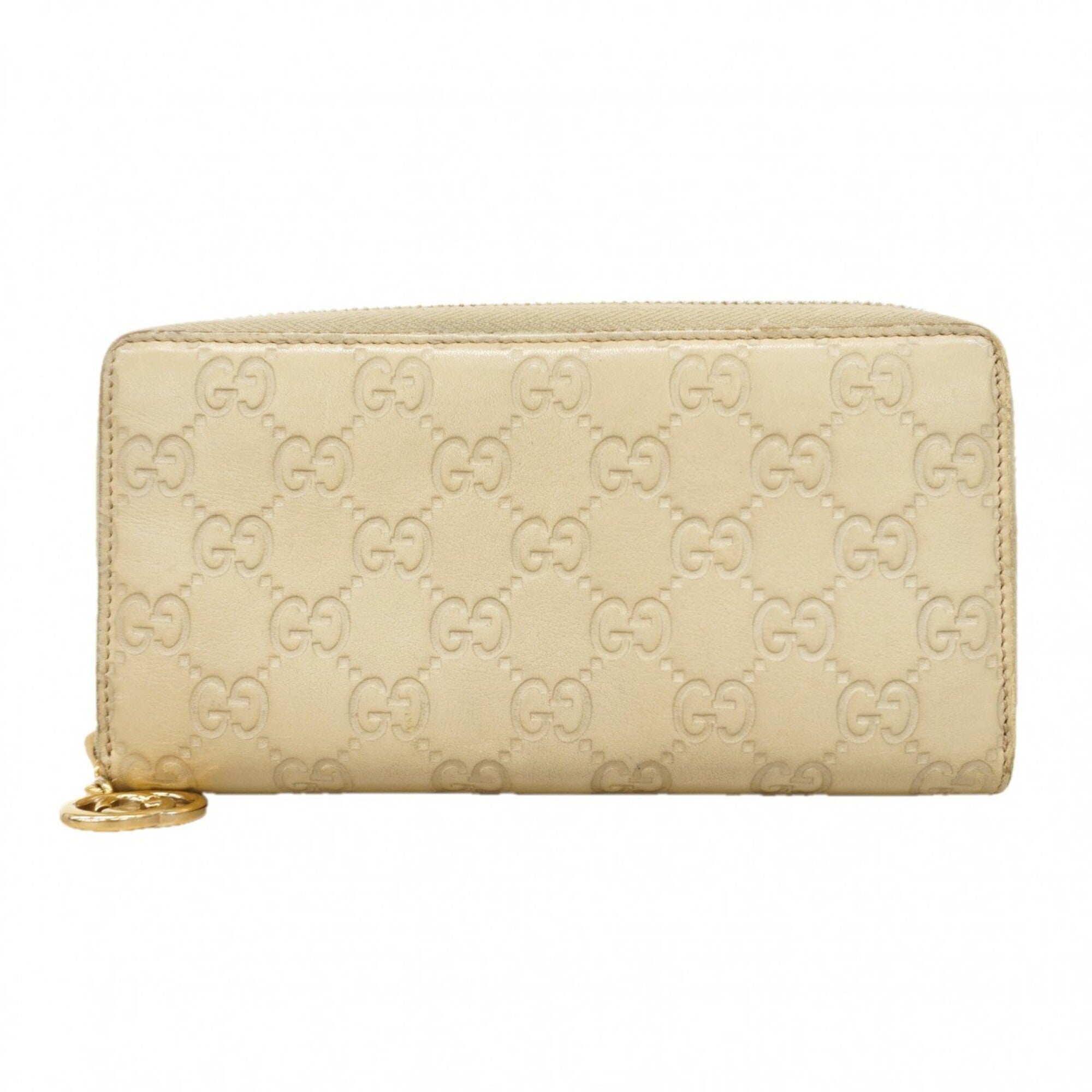 Gucci Beige Leather Long Wallet (Bi-Fold) (Pre-Owned)