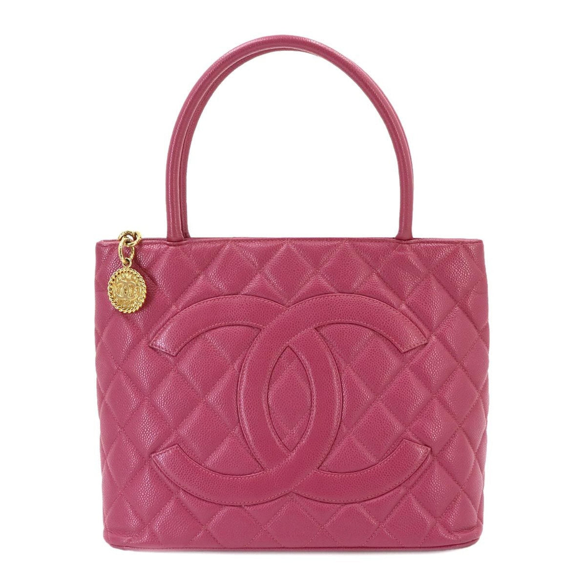 Chanel Pink Grained Calfskin Handbag Tote Bag (Pre-Owned)