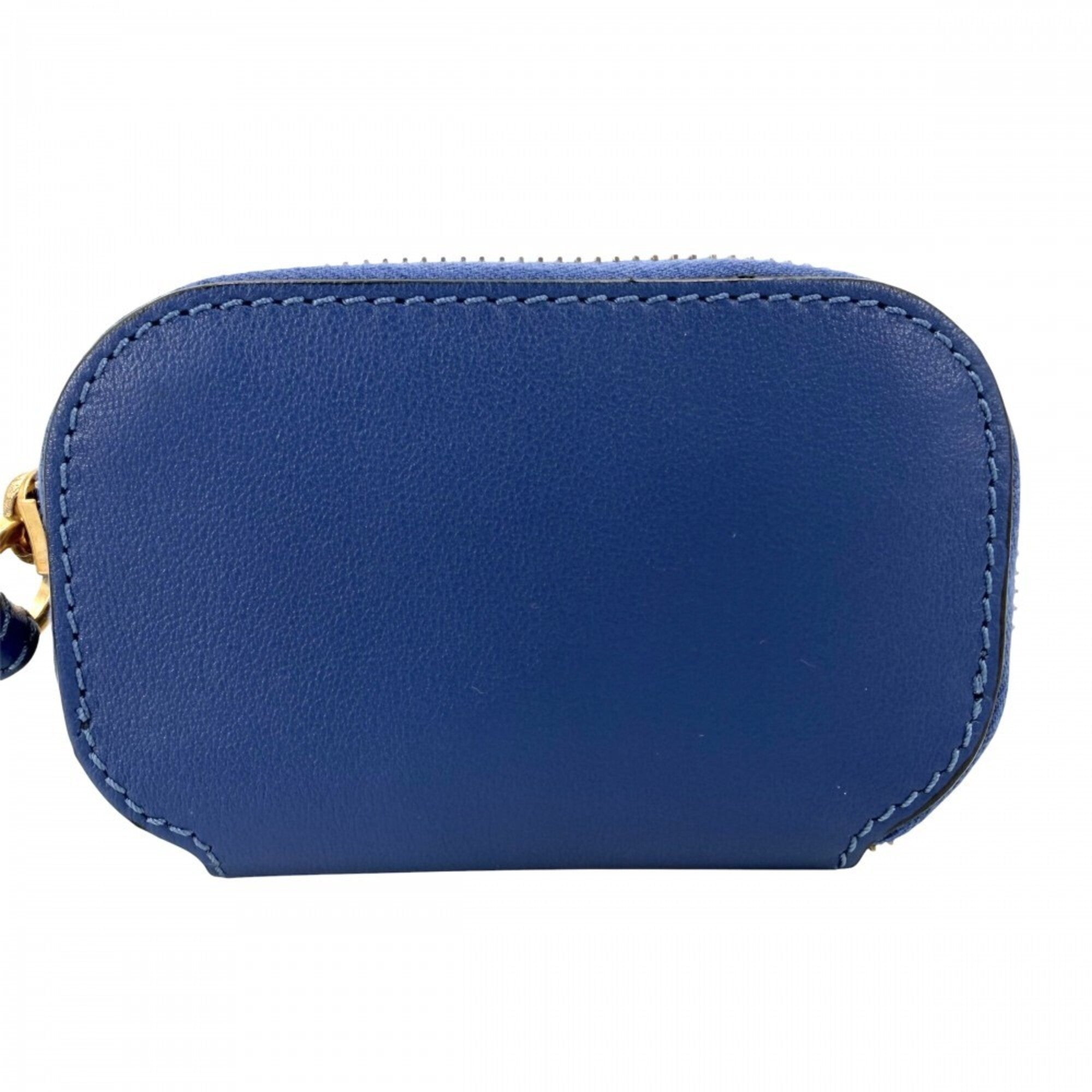 Valentino Garavani Blue Leather Pochette Shoulder Bag (Pre-Owned)