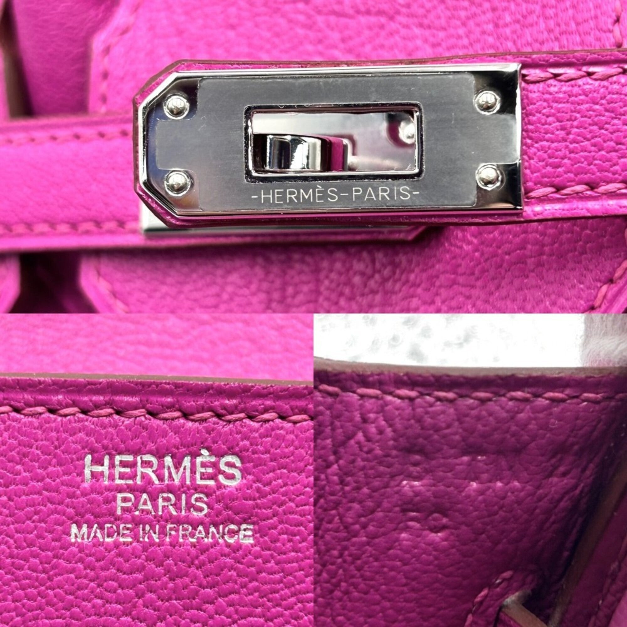 Hermes Purple Chevre Leather Handbag (Pre-Owned)