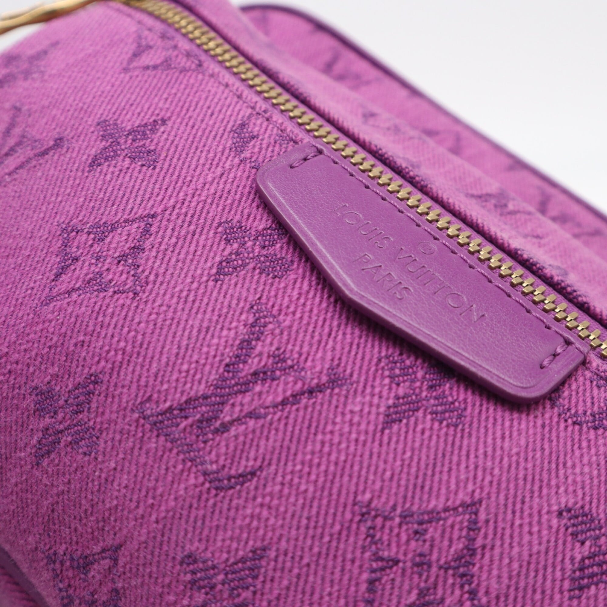 Louis Vuitton Monogram Denim Purple Monogram Denim Shoulder Bag (Pre-Owned)