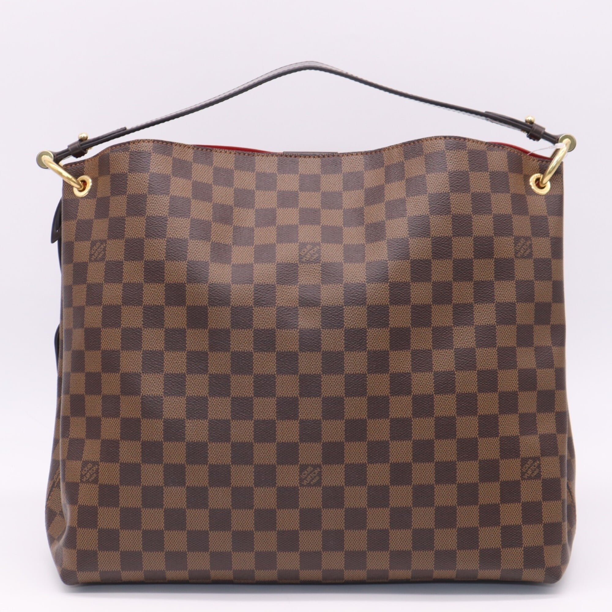 Louis Vuitton Beige Brown Coated Canvas Leather Handbag (Pre-Owned)